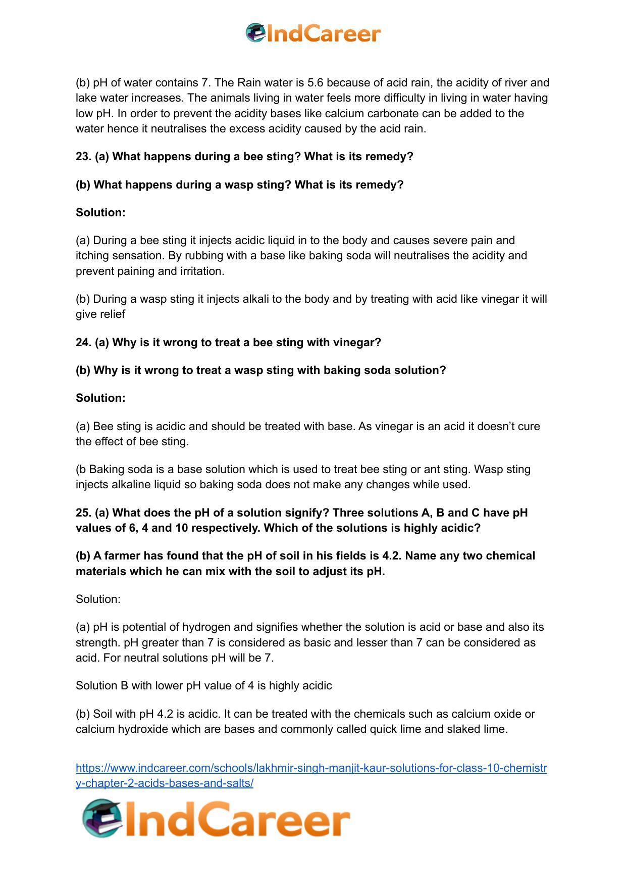 Lakhmir Singh Manjit Kaur Solutions for Class 10 Chemistry: Chapter 2- Acids, Bases and Salts - Page 26