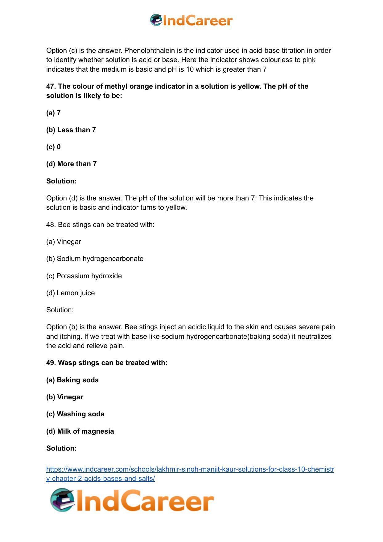 Lakhmir Singh Manjit Kaur Solutions for Class 10 Chemistry: Chapter 2- Acids, Bases and Salts - Page 35