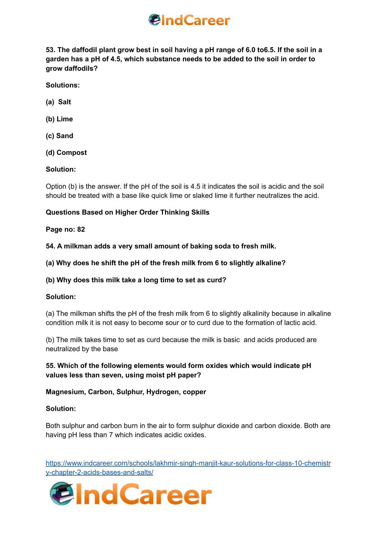 Lakhmir Singh Manjit Kaur Solutions for Class 10 Chemistry: Chapter 2- Acids, Bases and Salts - Page 37