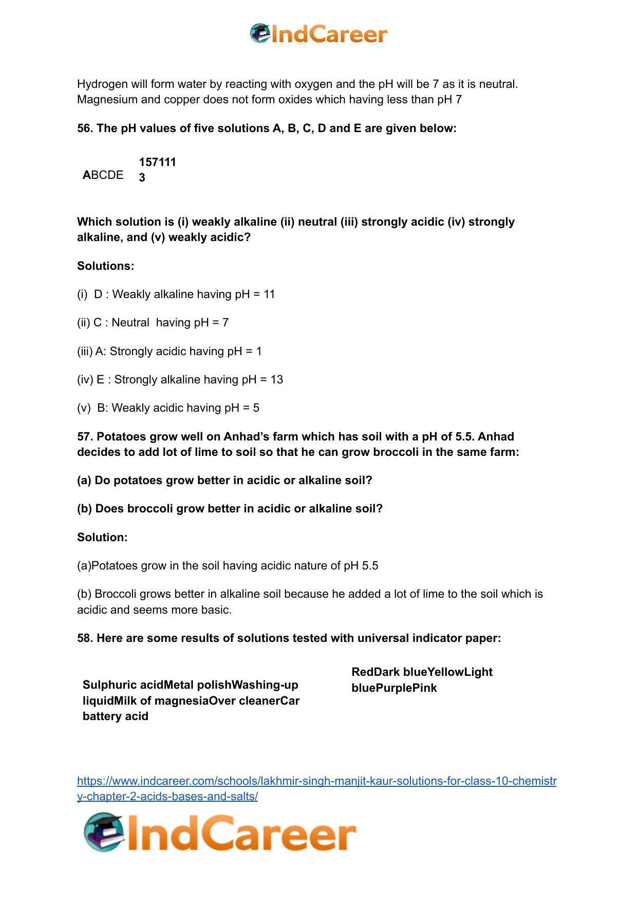 Lakhmir Singh Manjit Kaur Solutions for Class 10 Chemistry: Chapter 2- Acids, Bases and Salts - Page 38