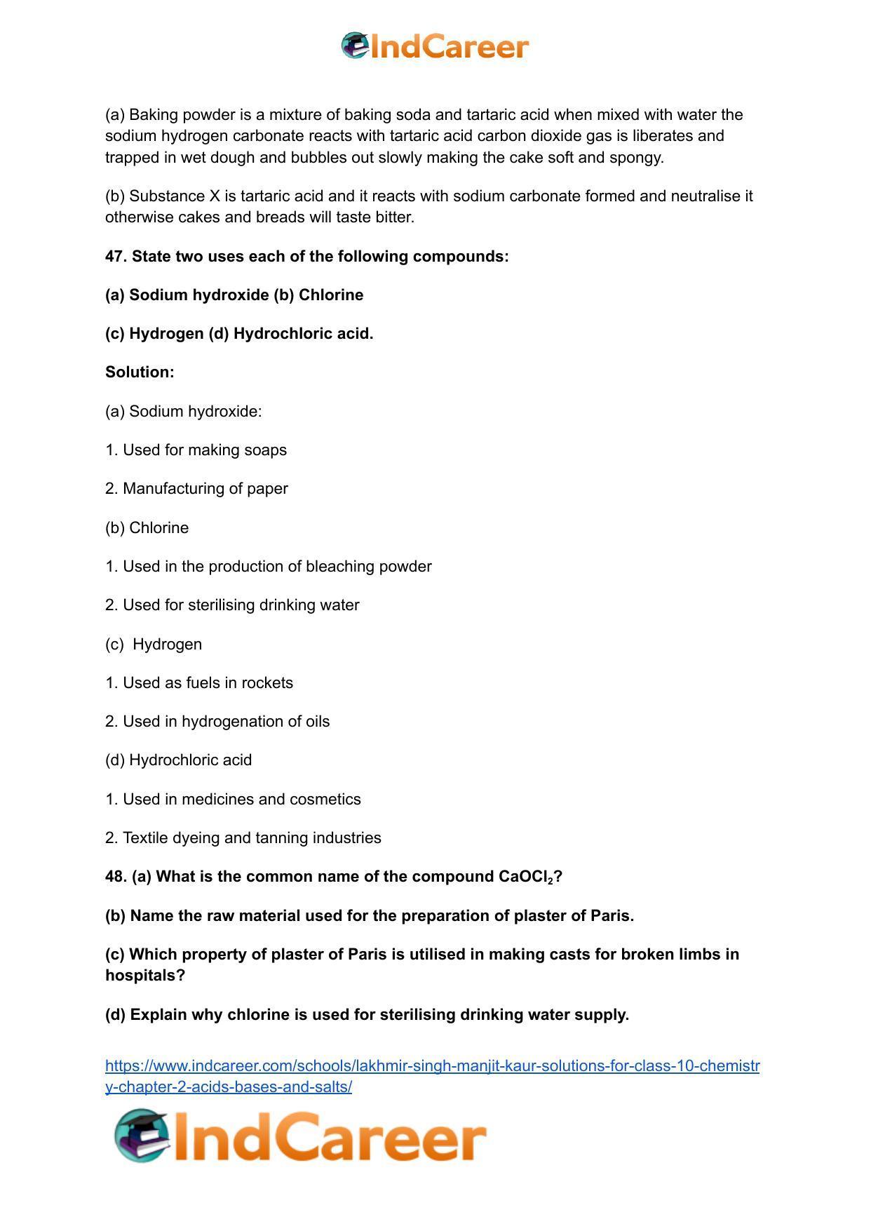 Lakhmir Singh Manjit Kaur Solutions for Class 10 Chemistry: Chapter 2- Acids, Bases and Salts - Page 54