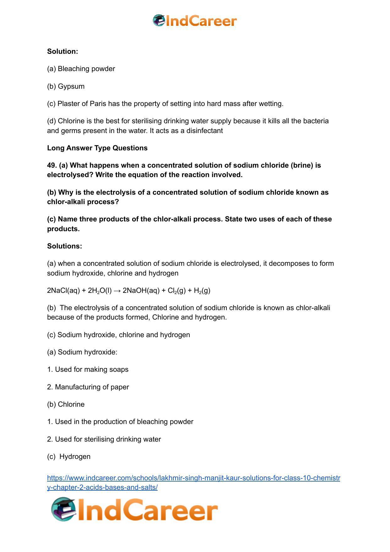 Lakhmir Singh Manjit Kaur Solutions for Class 10 Chemistry: Chapter 2- Acids, Bases and Salts - Page 55