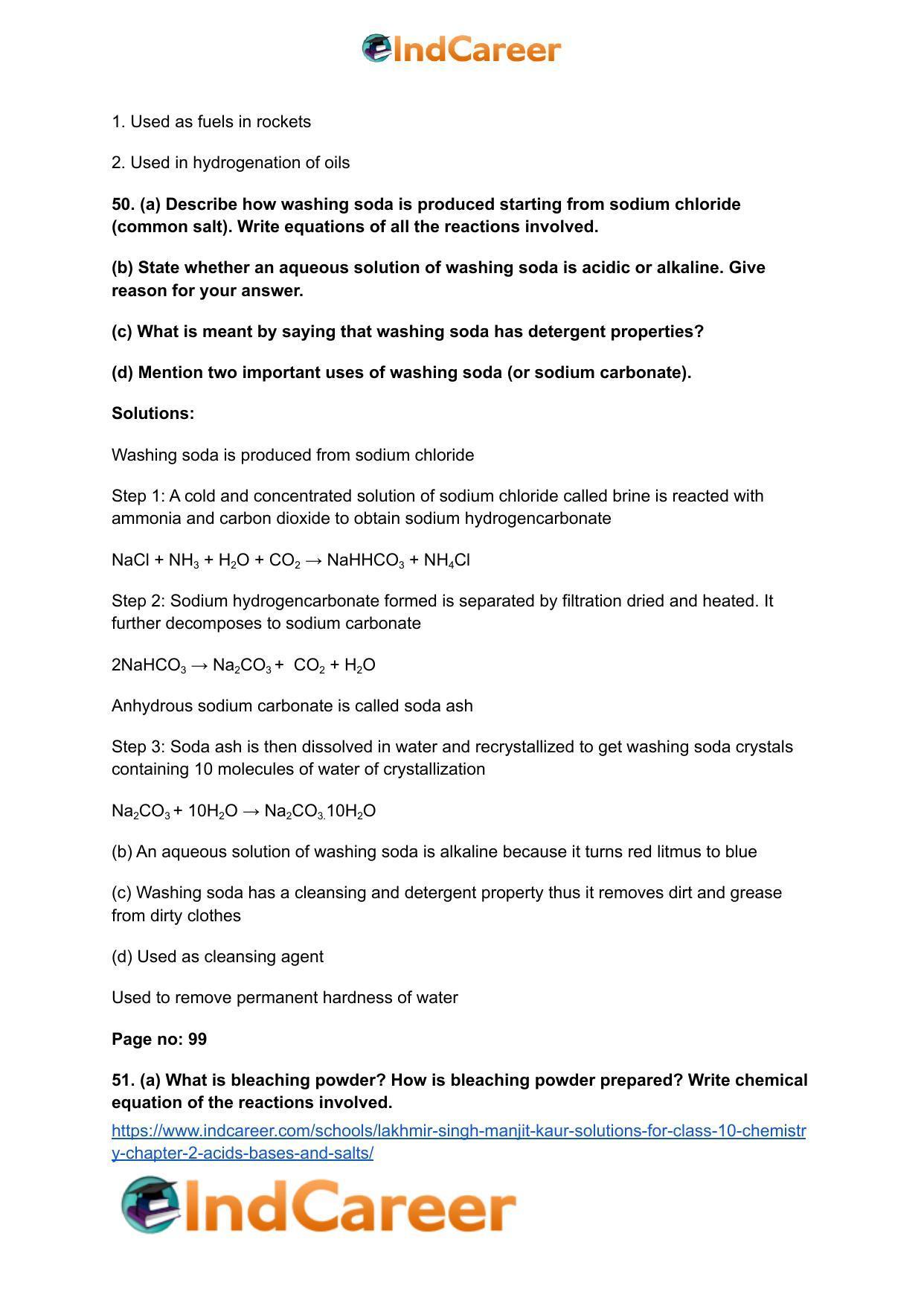 Lakhmir Singh Manjit Kaur Solutions for Class 10 Chemistry: Chapter 2- Acids, Bases and Salts - Page 56