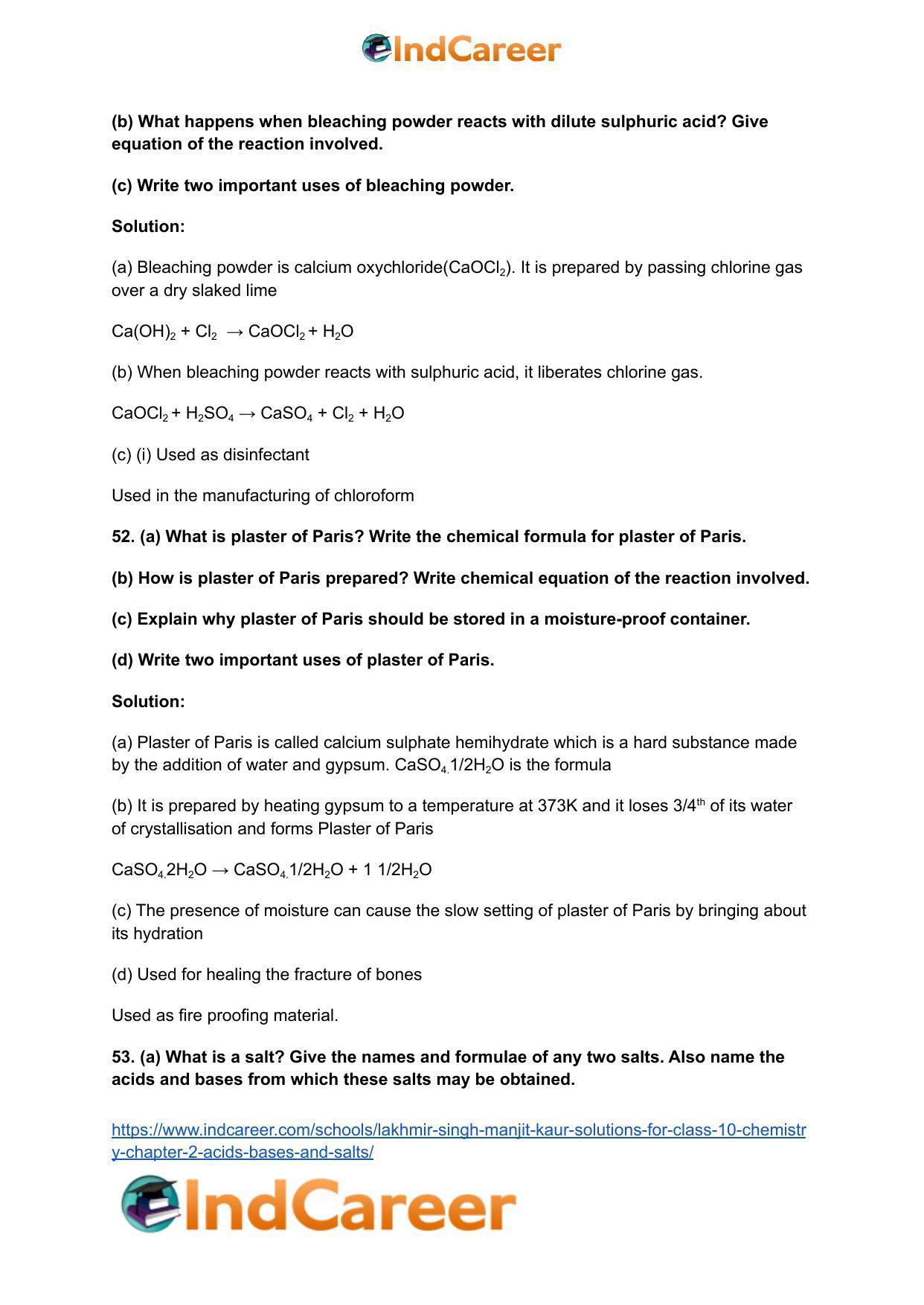Lakhmir Singh Manjit Kaur Solutions for Class 10 Chemistry: Chapter 2- Acids, Bases and Salts - Page 57