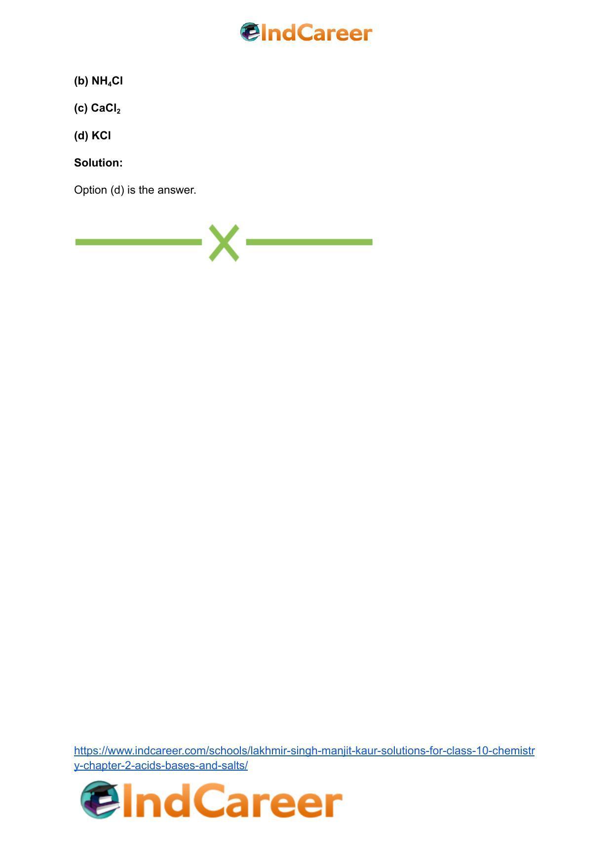 Lakhmir Singh Manjit Kaur Solutions for Class 10 Chemistry: Chapter 2- Acids, Bases and Salts - Page 63