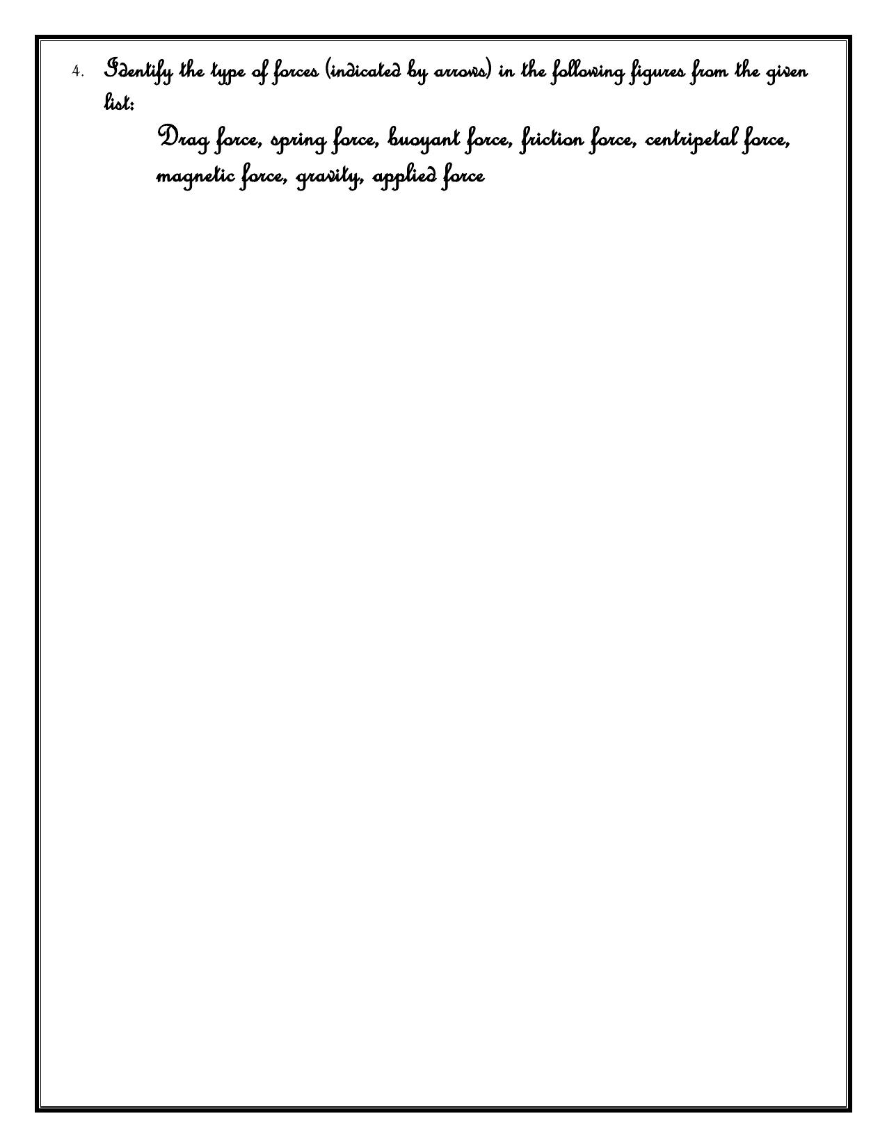 CBSE Worksheets for Class 6 Physics Force and Pressure Assignment 1 - Page 2