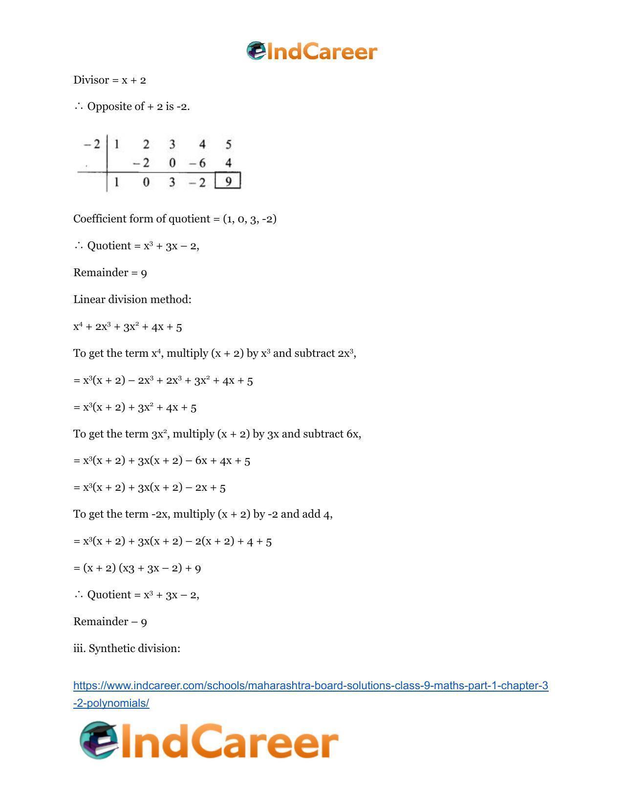 Maharashtra Board Solutions Class 9-Maths (Part 1): Chapter 3.2- Polynomials - Page 4