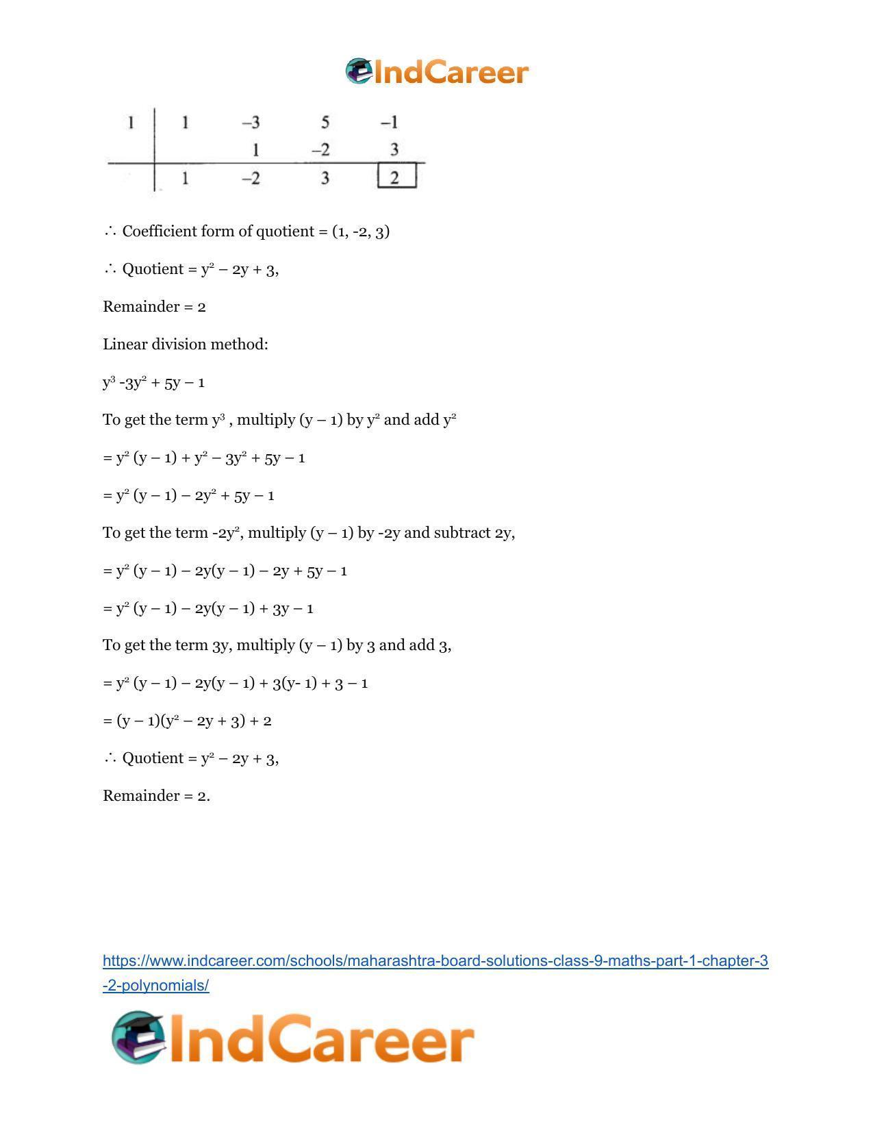 Maharashtra Board Solutions Class 9-Maths (Part 1): Chapter 3.2- Polynomials - Page 9