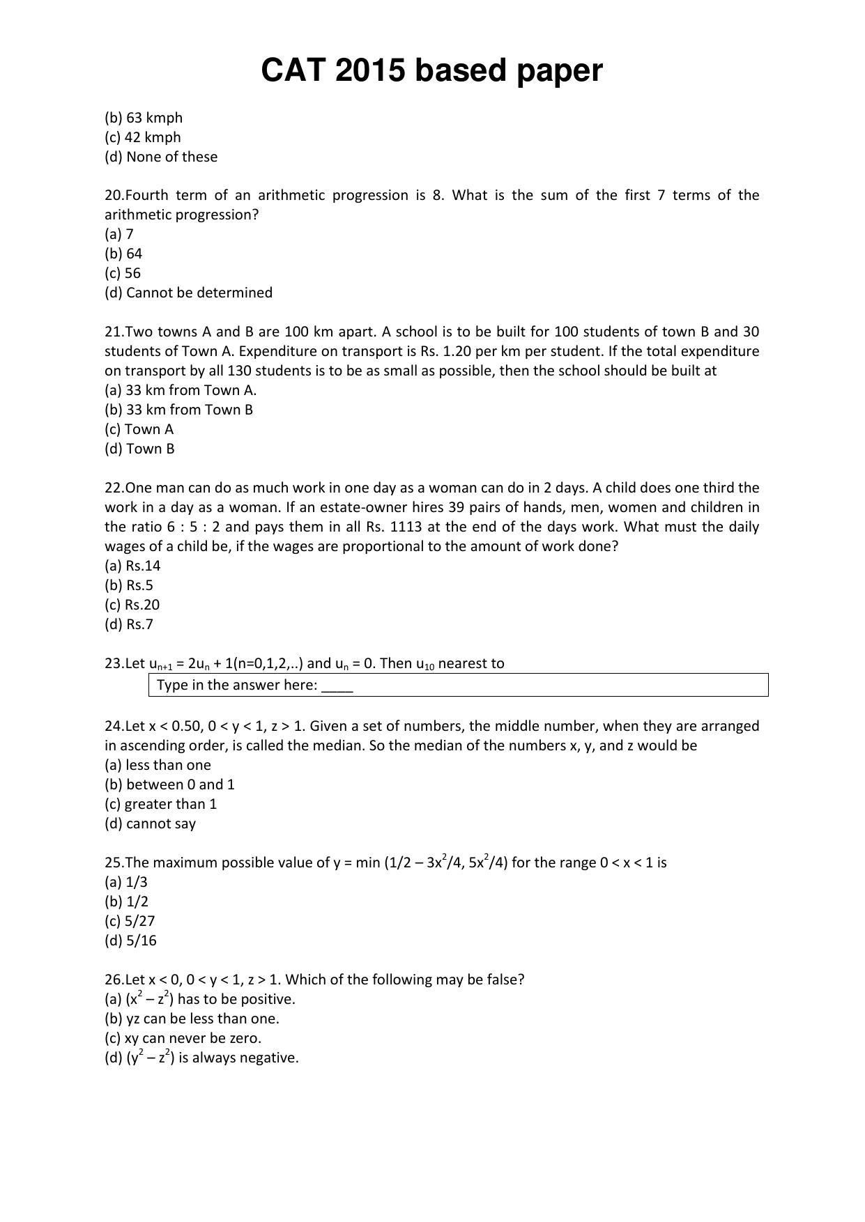 CAT 2015 CAT QA Question Paper - Page 4