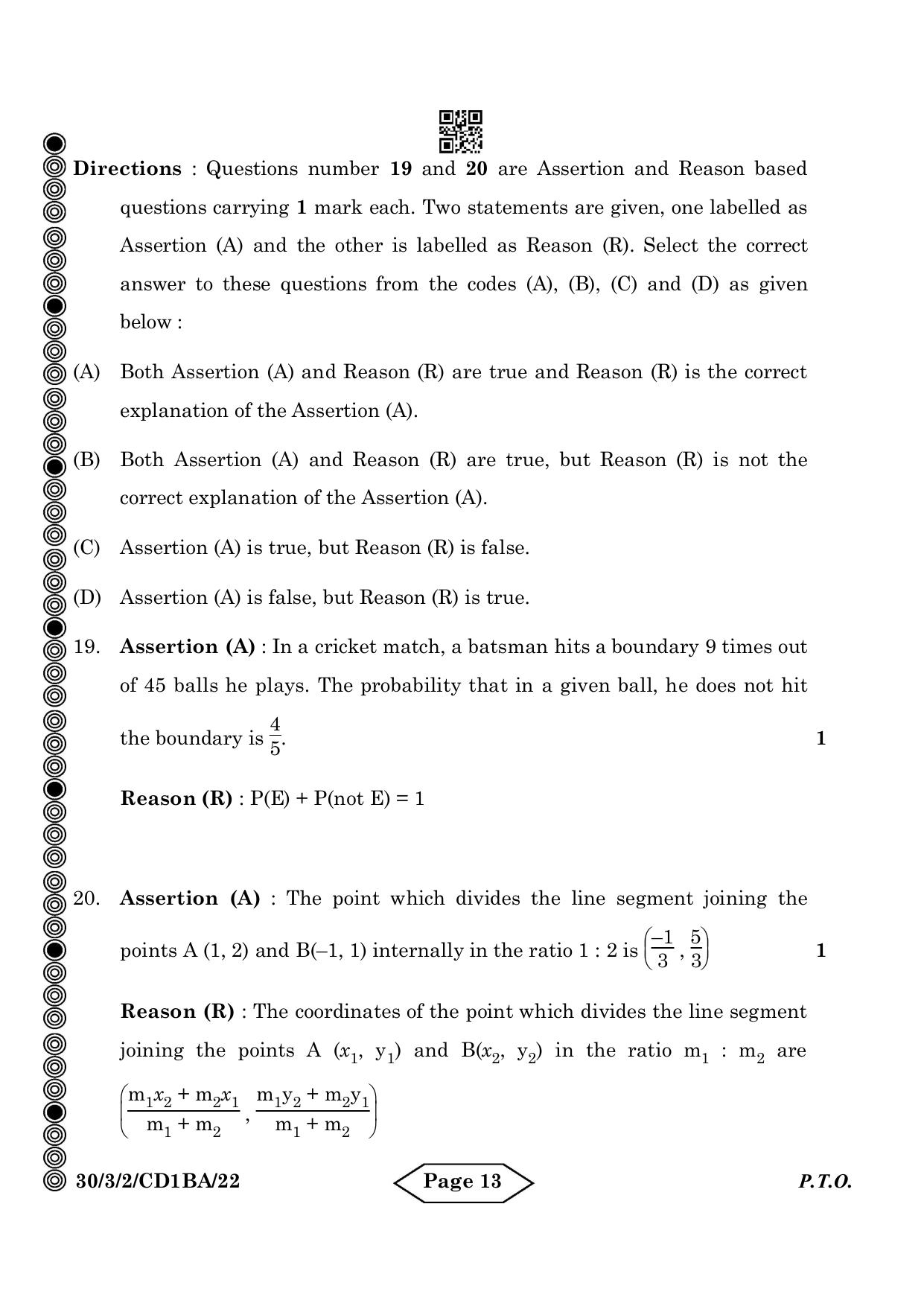 CBSE Class 10 30-3-2 Mathematics Standard 2024 Question Paper - Page 13