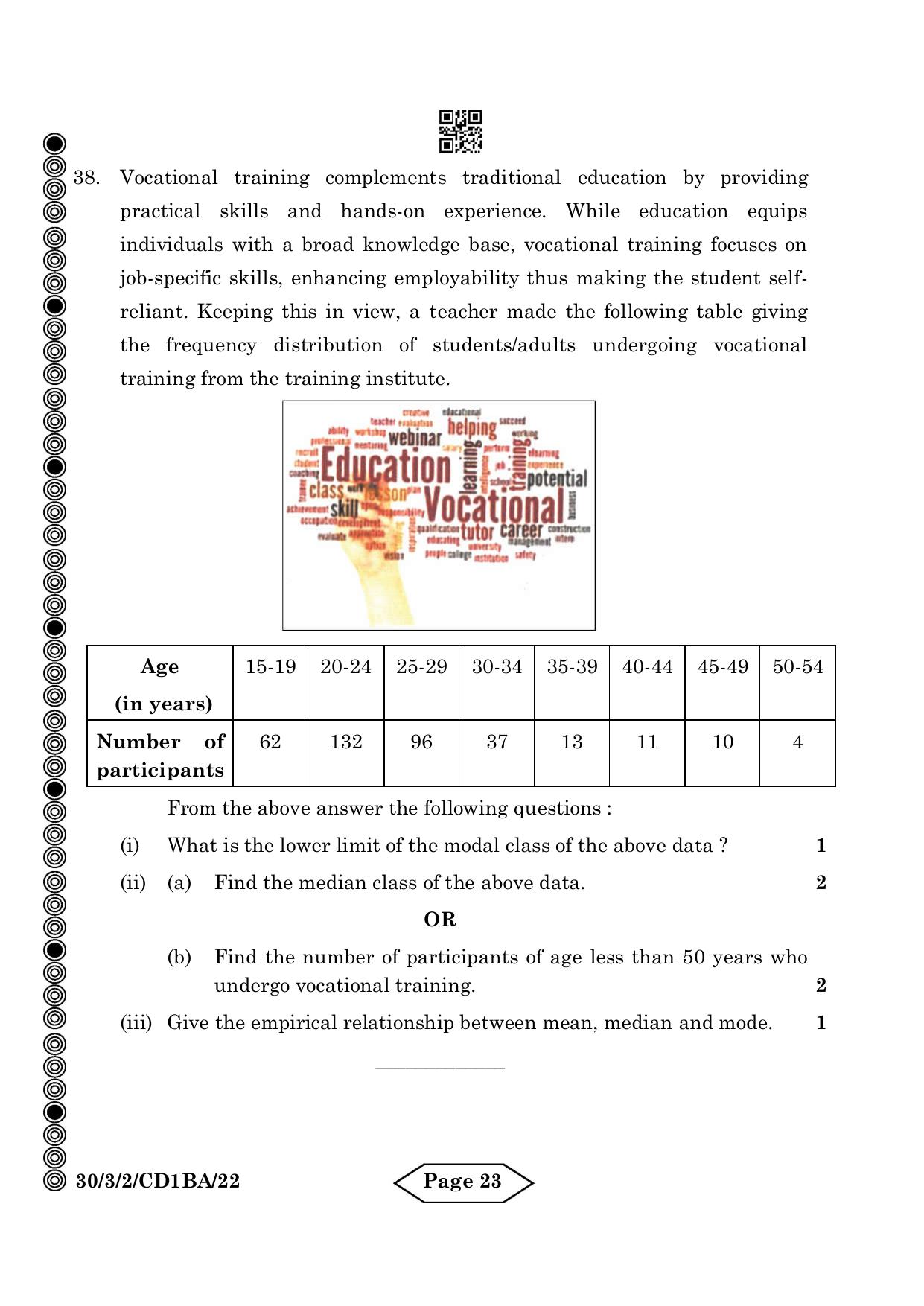 CBSE Class 10 30-3-2 Mathematics Standard 2024 Question Paper - Page 23