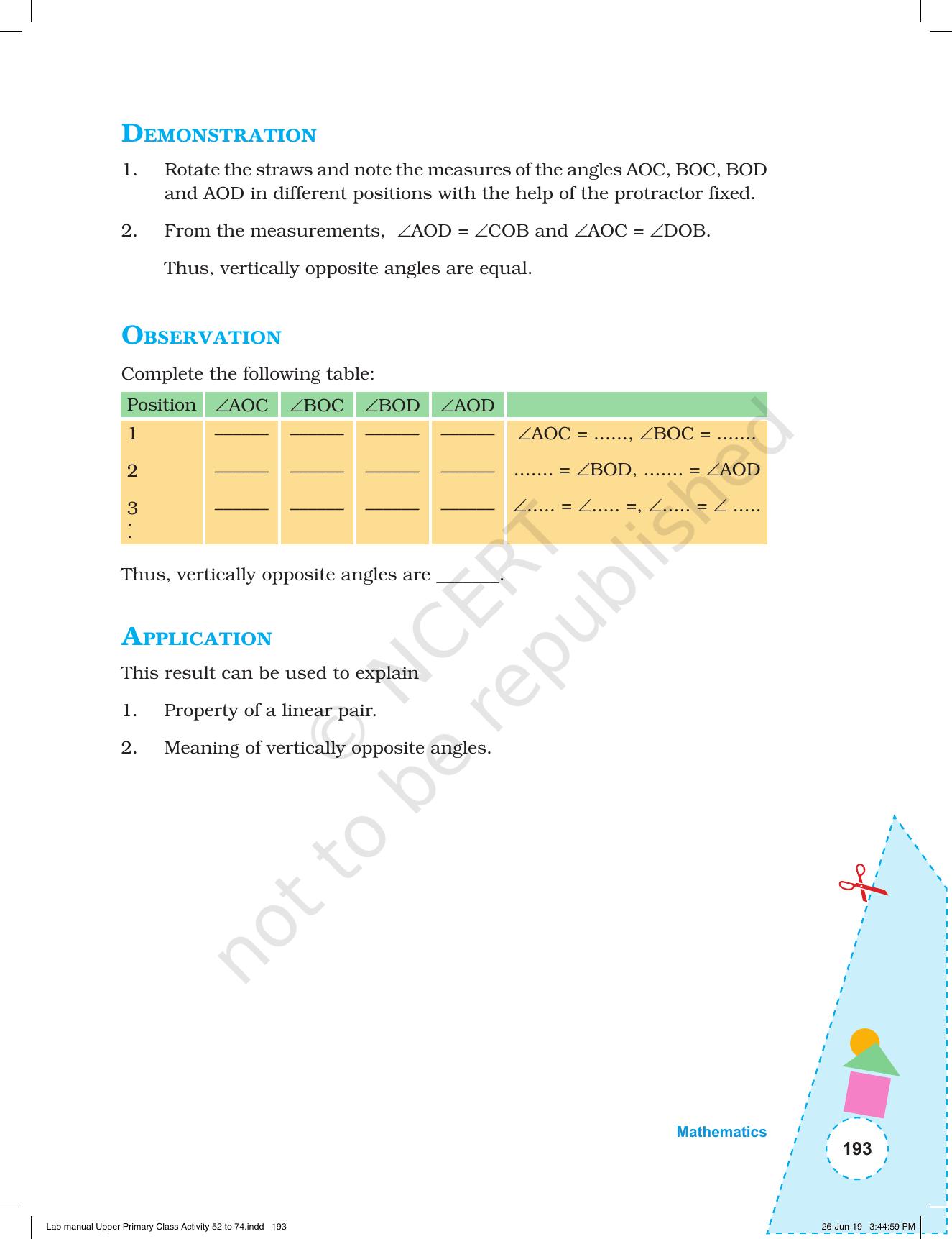 NCERT Laboratory Manuals for Class VI to VIII: Mathematics - Activities for VI to VIII (52- 74) - Page 5