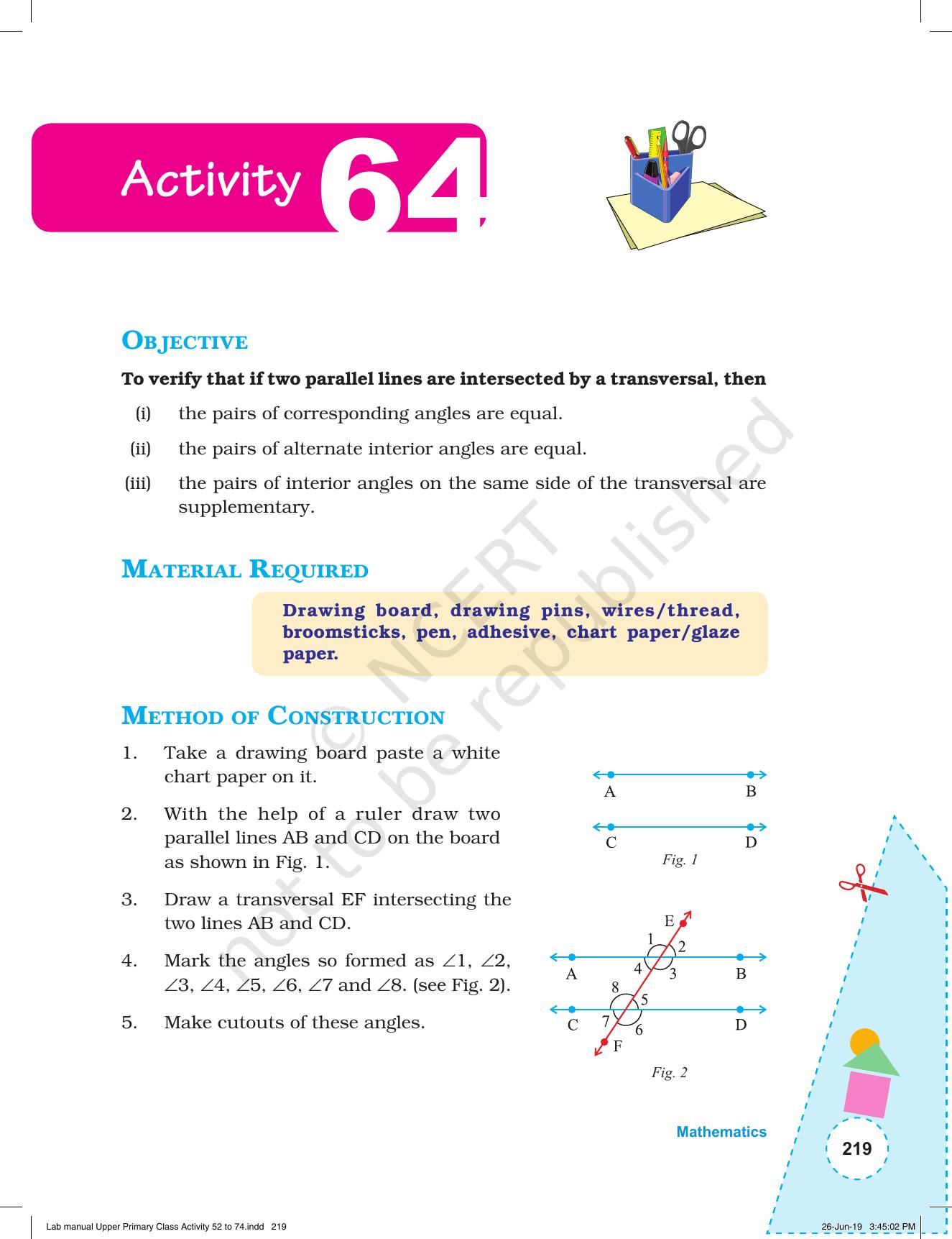 NCERT Laboratory Manuals for Class VI to VIII: Mathematics - Activities for VI to VIII (52- 74) - Page 31