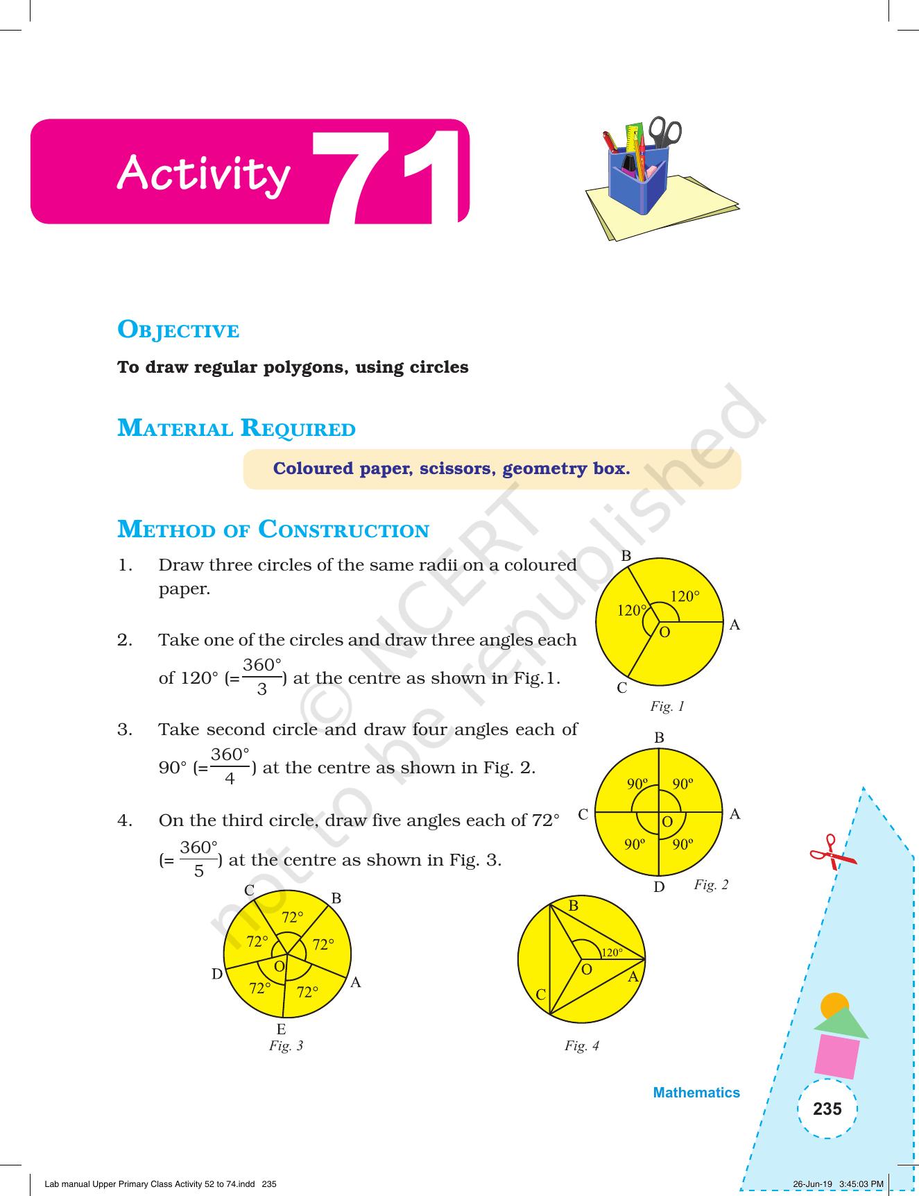 NCERT Laboratory Manuals for Class VI to VIII: Mathematics - Activities for VI to VIII (52- 74) - Page 47