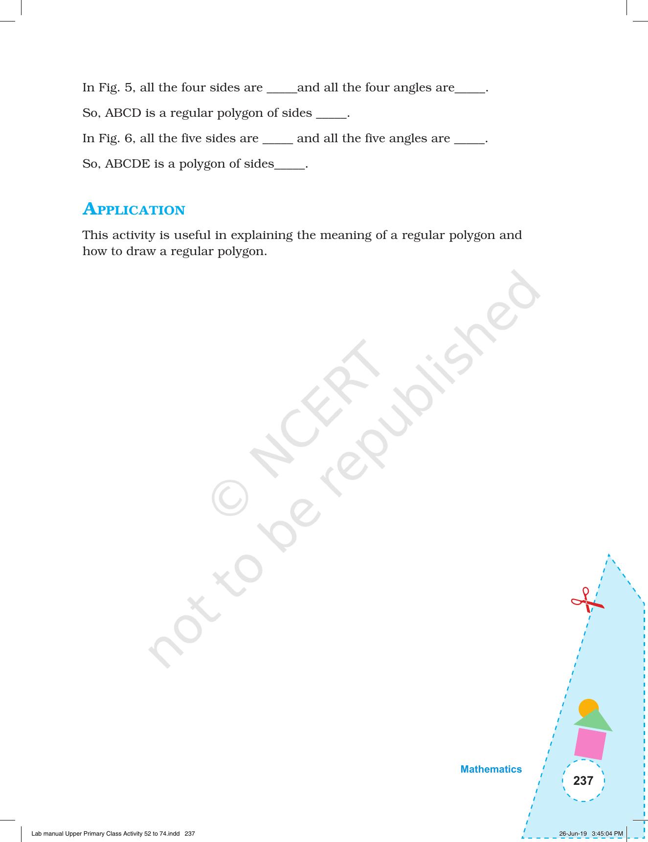 NCERT Laboratory Manuals for Class VI to VIII: Mathematics - Activities for VI to VIII (52- 74) - Page 49