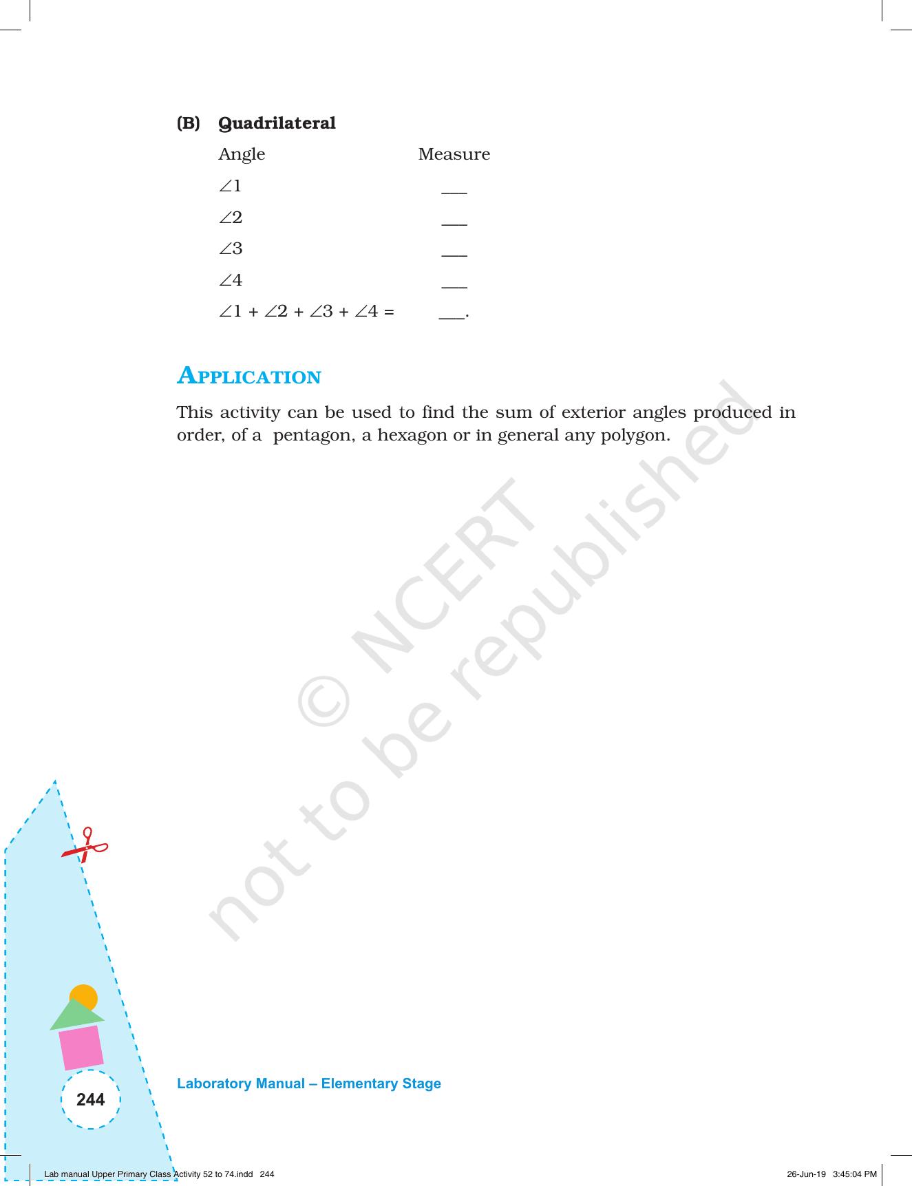 NCERT Laboratory Manuals for Class VI to VIII: Mathematics - Activities for VI to VIII (52- 74) - Page 56