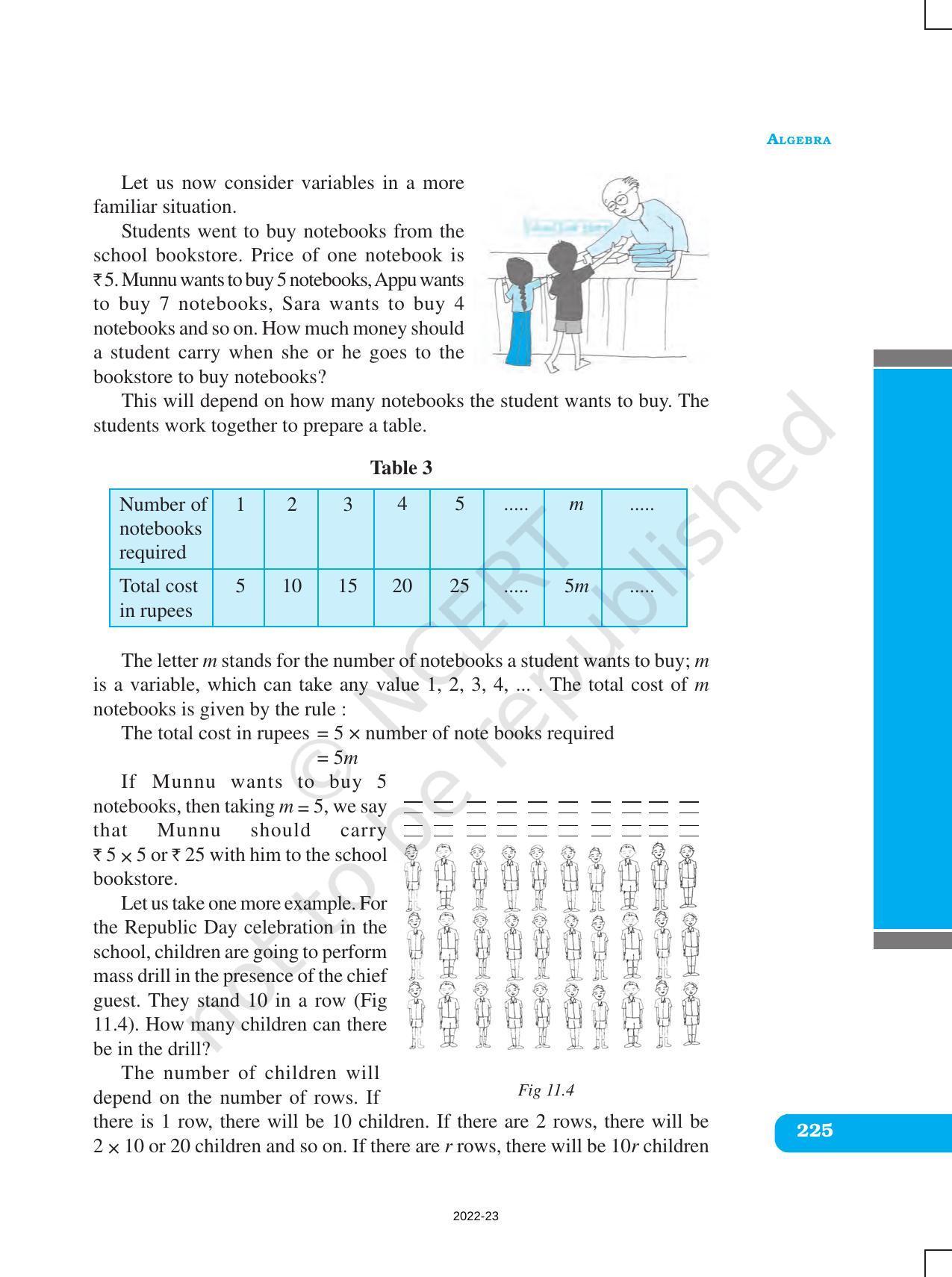 NCERT Book for Class 6 Maths: Chapter 11-Algebra - Page 5