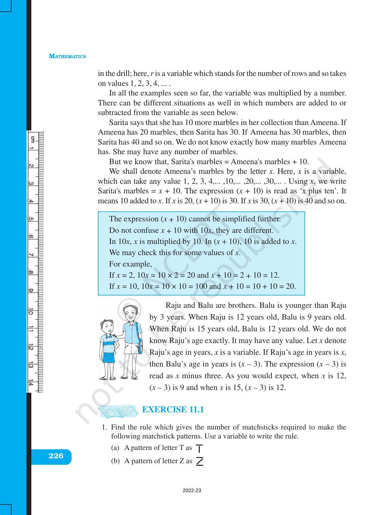NCERT Book for Class 6 Maths: Chapter 11-Algebra - Page 6