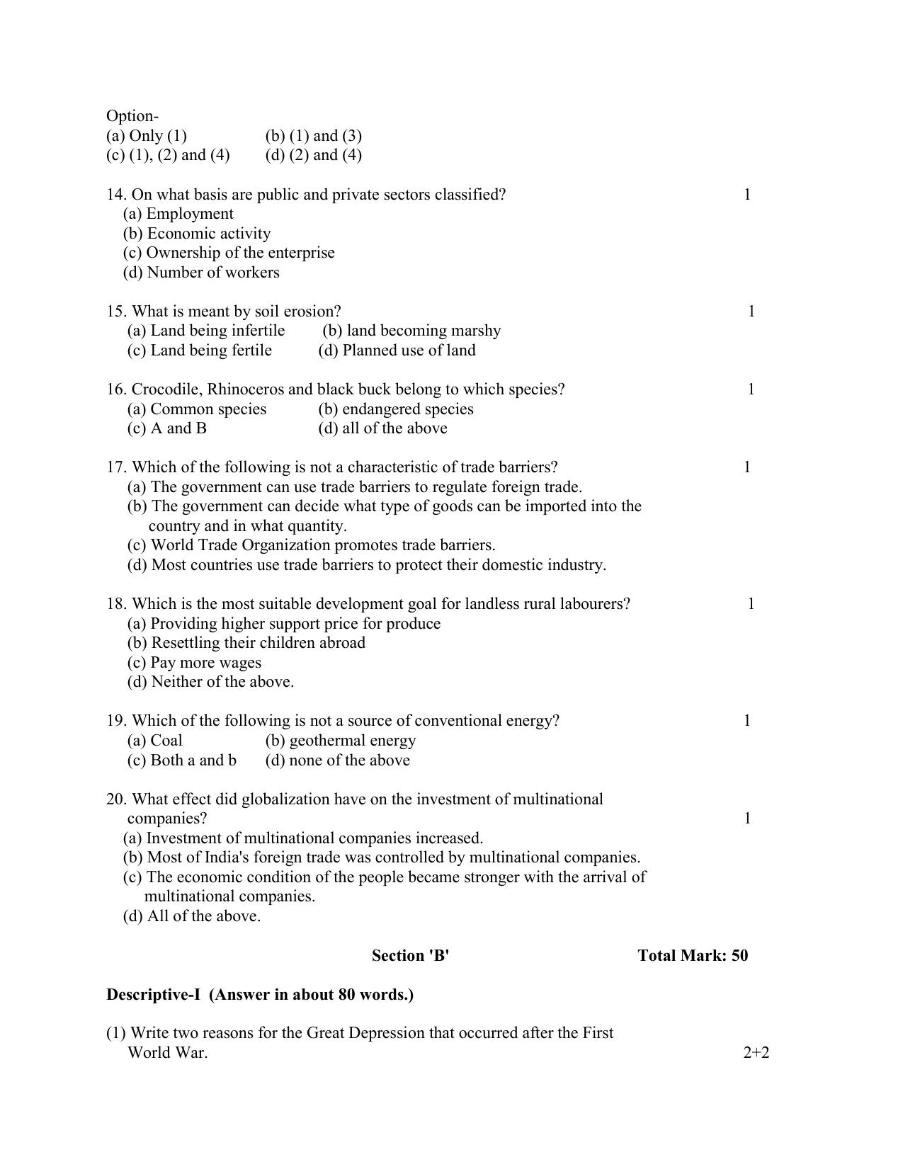 UP Board Class 10 Socail Scinece Model Papers 2024 - Page 3