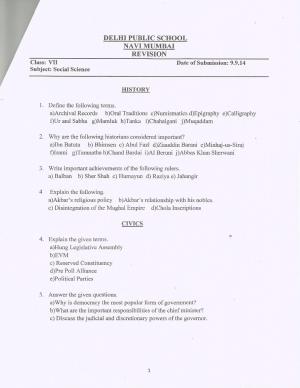CBSE Worksheets for Class 7 Geography History Civics Geography Assignment 3