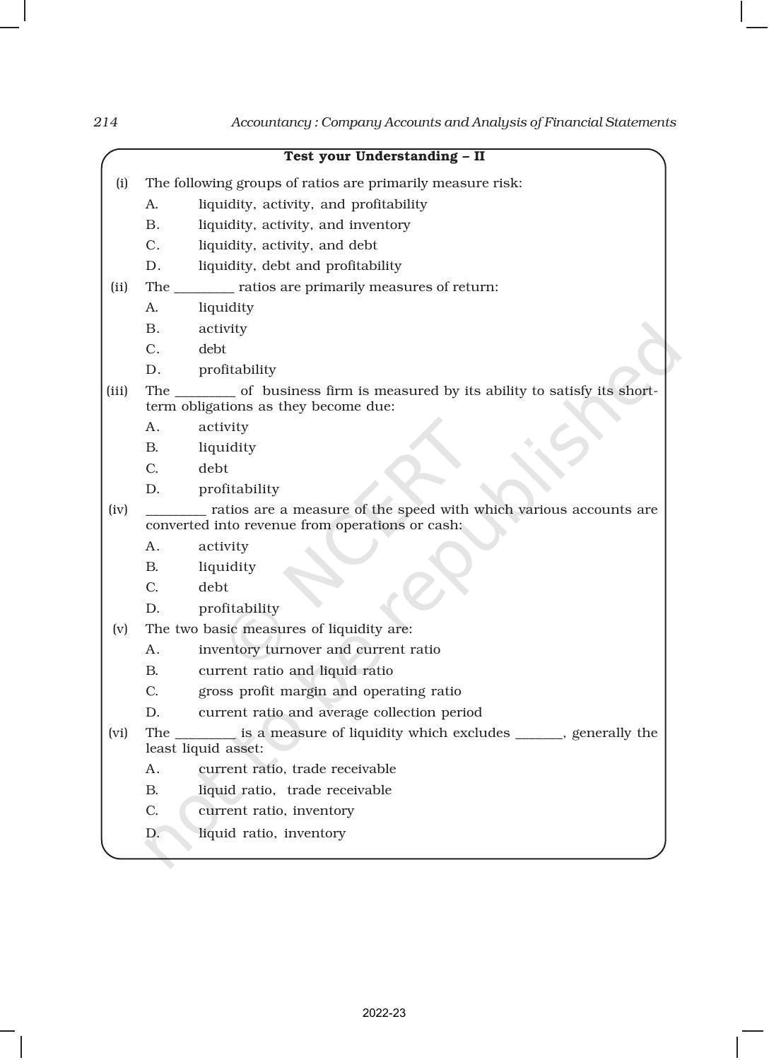 NCERT Book for Class 12 Accountancy Part II Chapter 5 Accounting Ratios - Page 21