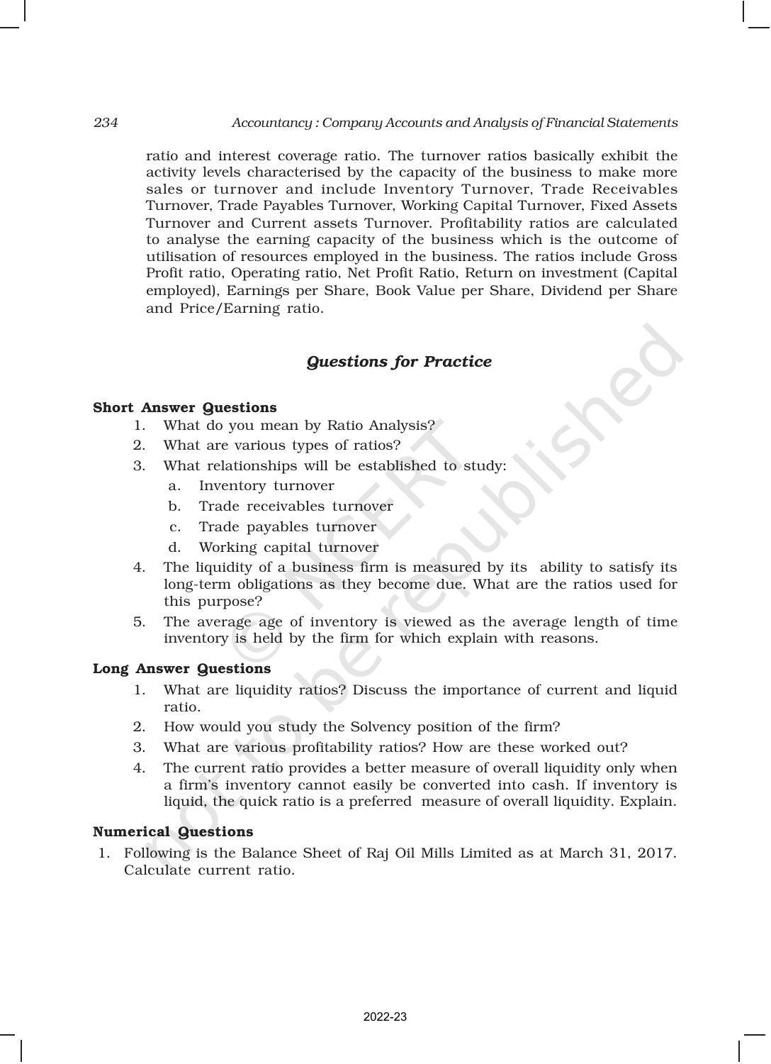 NCERT Book for Class 12 Accountancy Part II Chapter 5 Accounting Ratios - Page 41