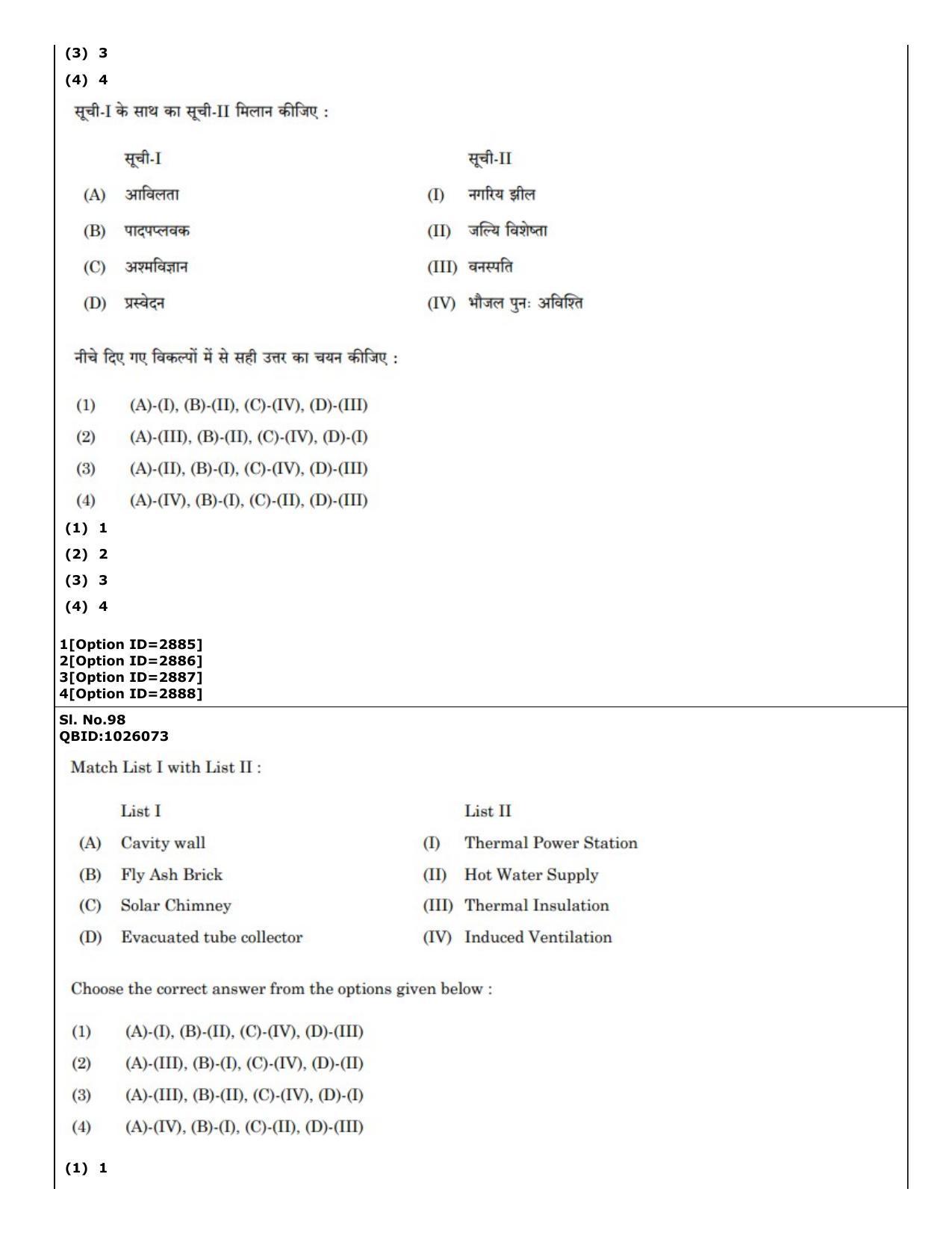 CUET (PG) 2022: PGQP-21 Architecture (01-09-2022) Question Paper - Page 62