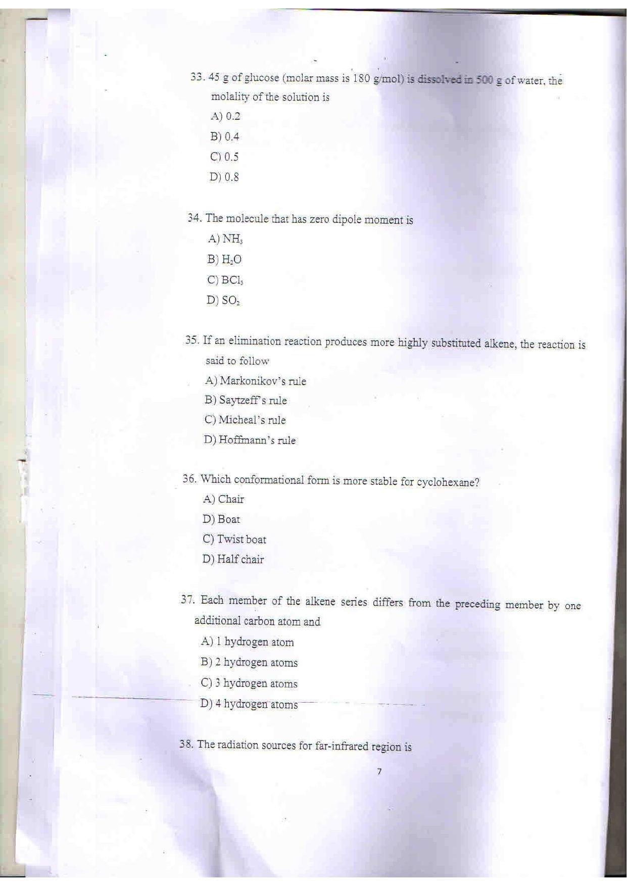 KUET 2023 M.Pharma Question Paper - Page 7