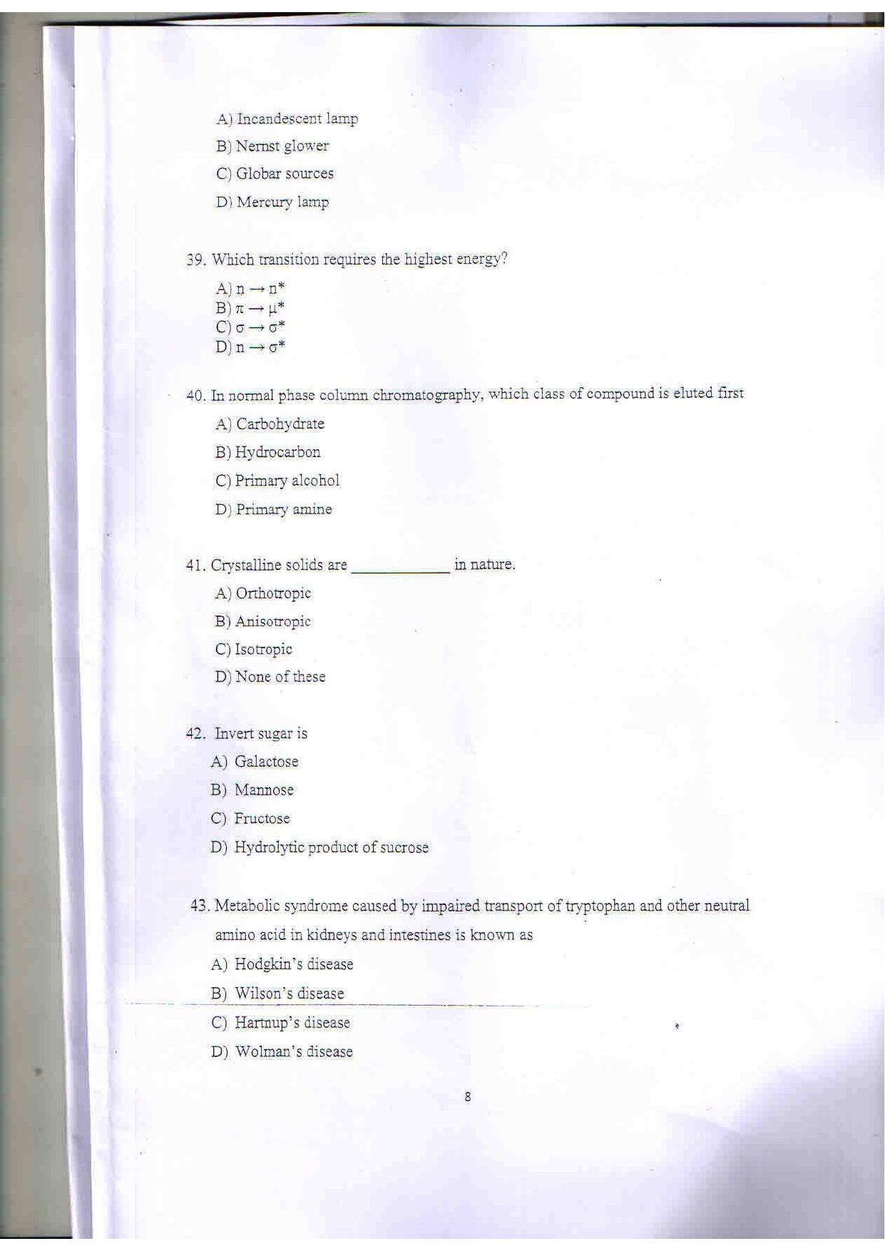 KUET 2023 M.Pharma Question Paper - Page 8