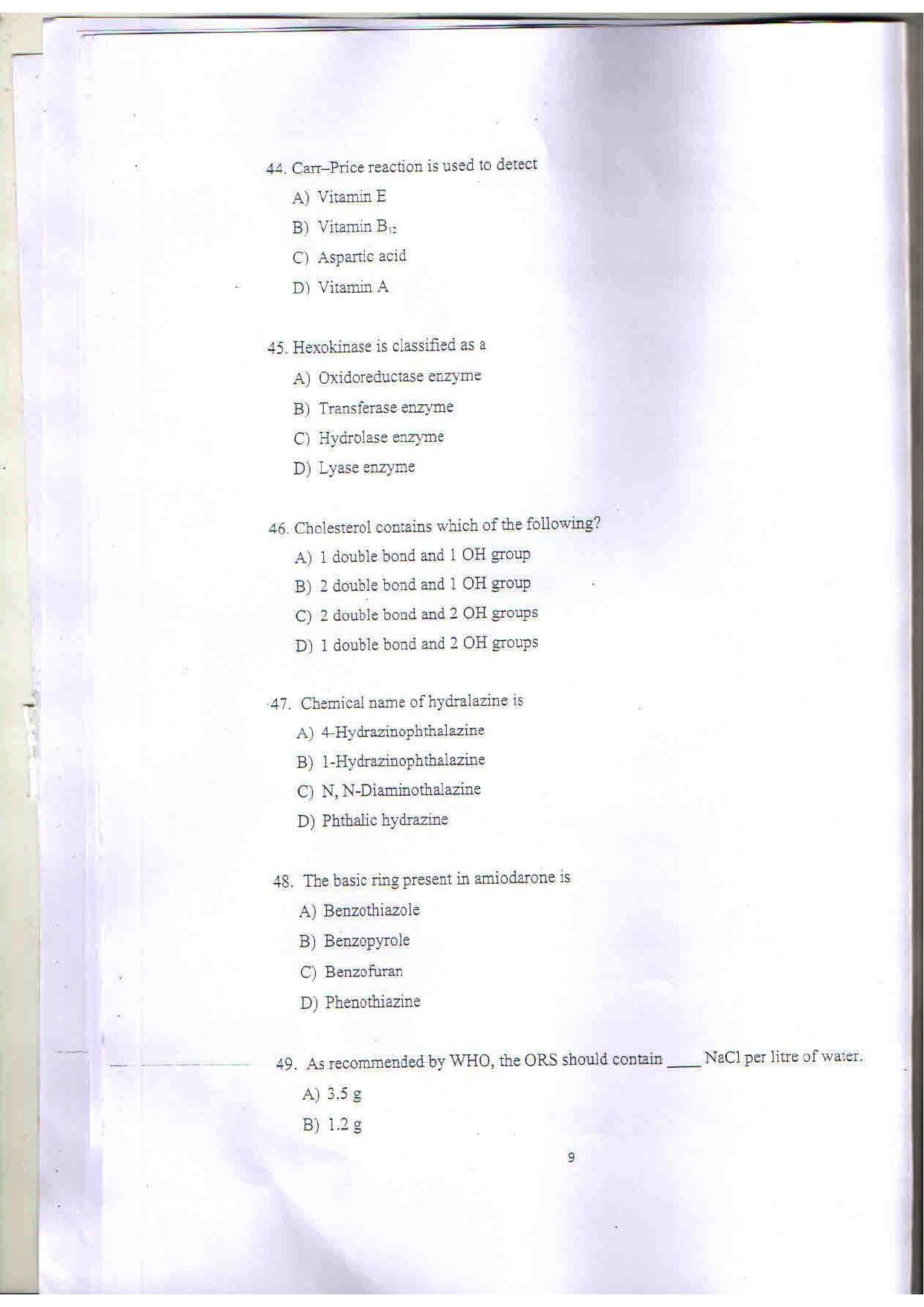 KUET 2023 M.Pharma Question Paper - Page 9