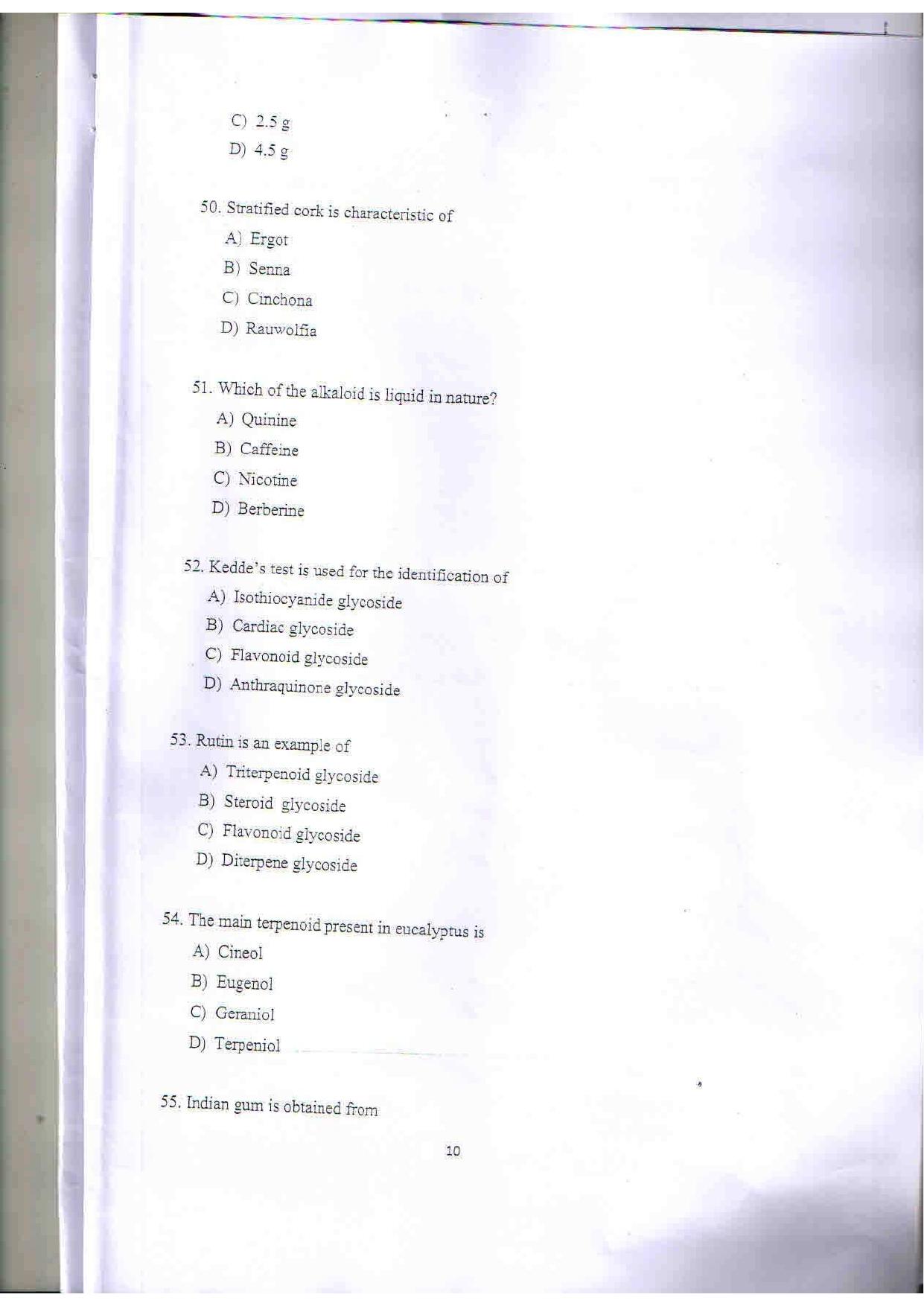 KUET 2023 M.Pharma Question Paper - Page 10