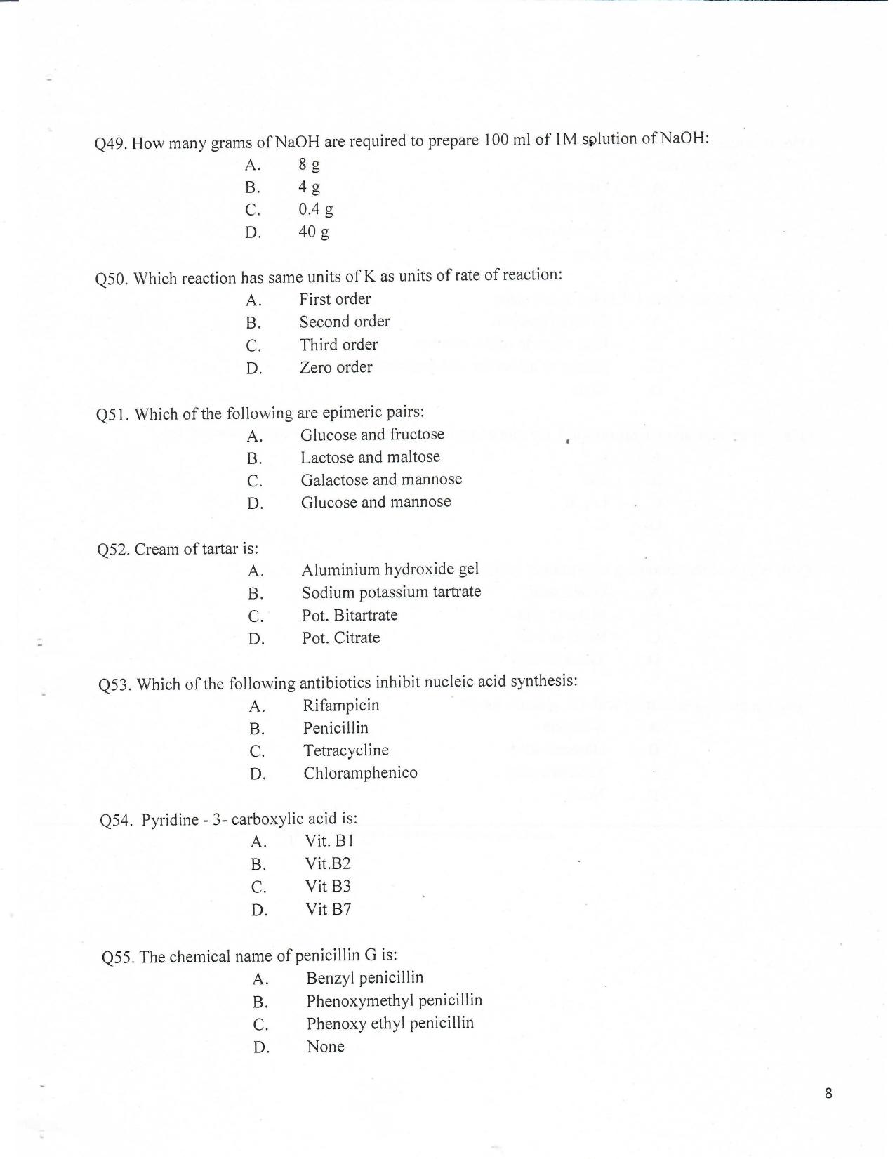 KUET 2023 M.Pharma Question Paper - Page 20