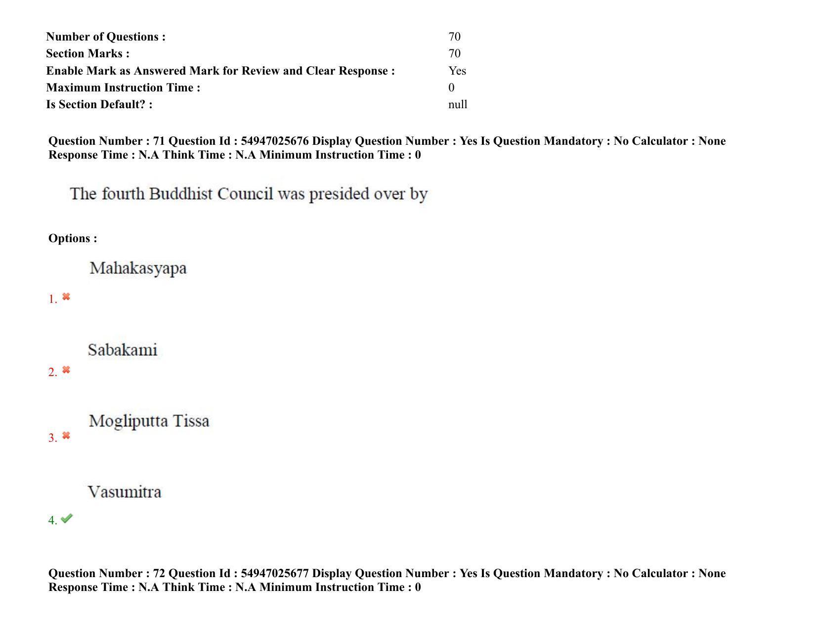 AP RCET 2022: Buddhist Studies - 18-10-2022 (Tuesday) Session-II: Question Paper With keys - Page 61