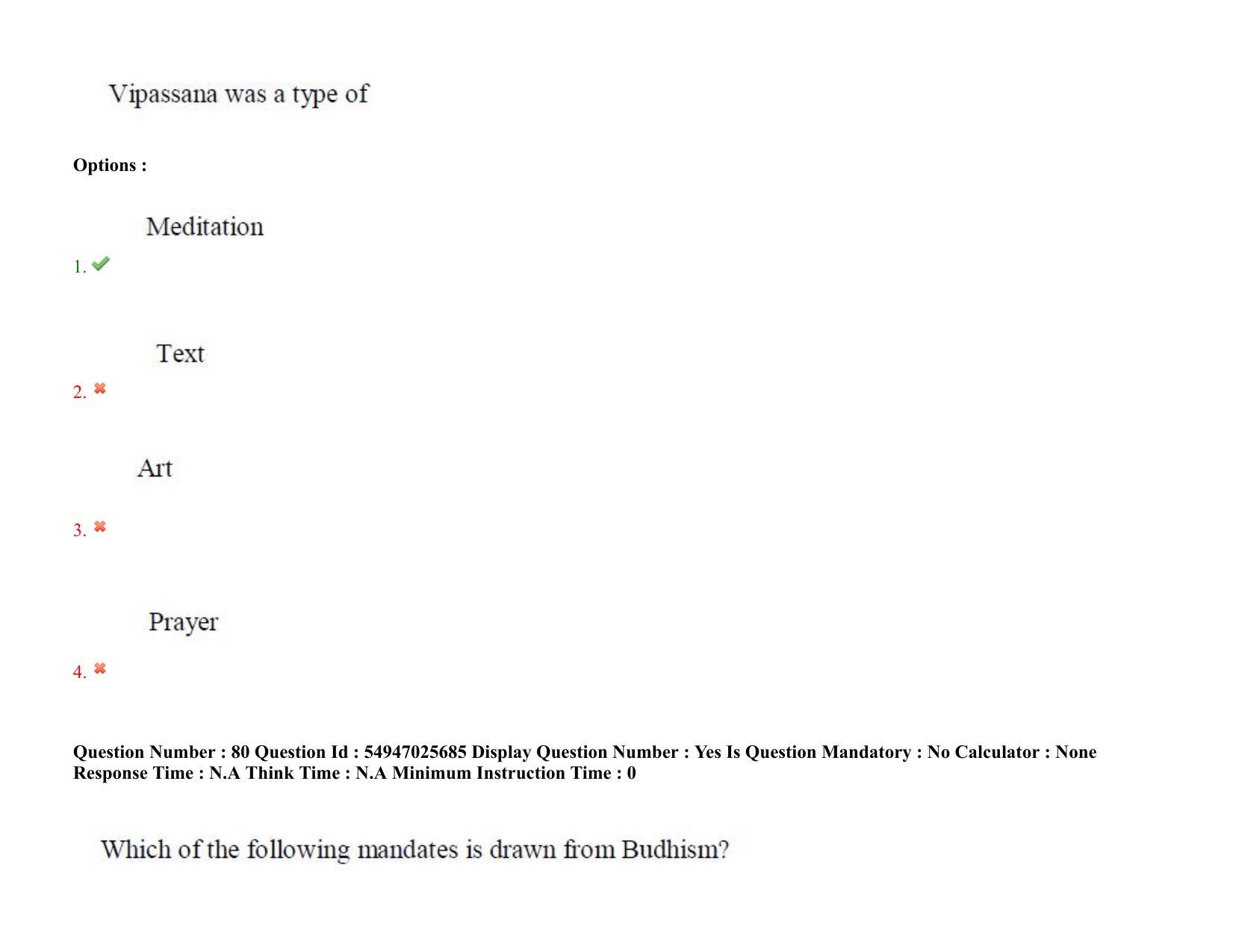 AP RCET 2022: Buddhist Studies - 18-10-2022 (Tuesday) Session-II: Question Paper With keys - Page 68