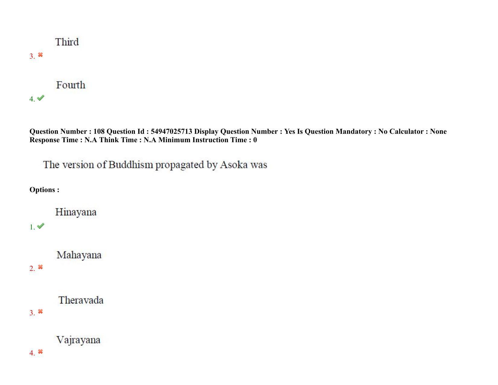AP RCET 2022: Buddhist Studies - 18-10-2022 (Tuesday) Session-II: Question Paper With keys - Page 91