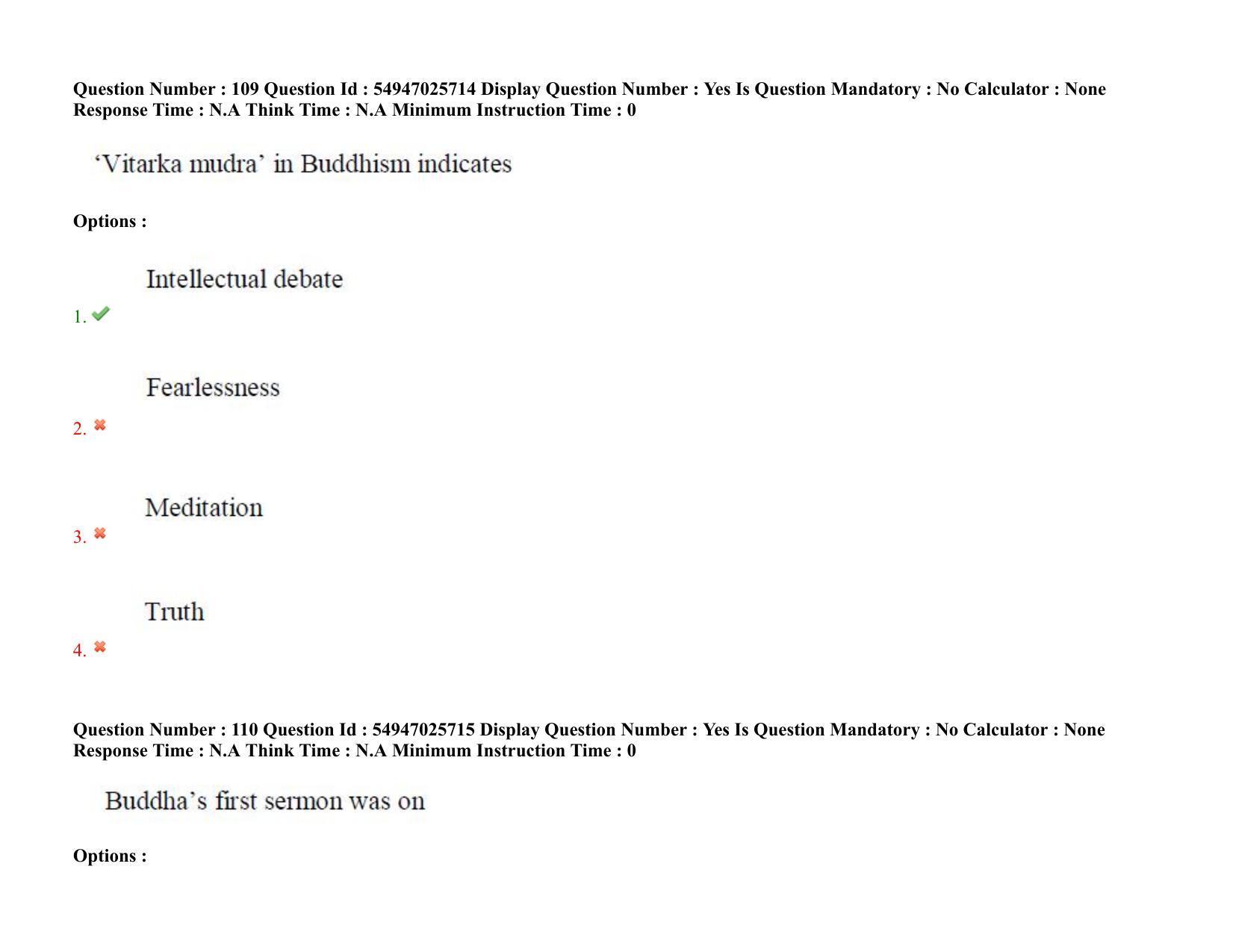 AP RCET 2022: Buddhist Studies - 18-10-2022 (Tuesday) Session-II: Question Paper With keys - Page 92