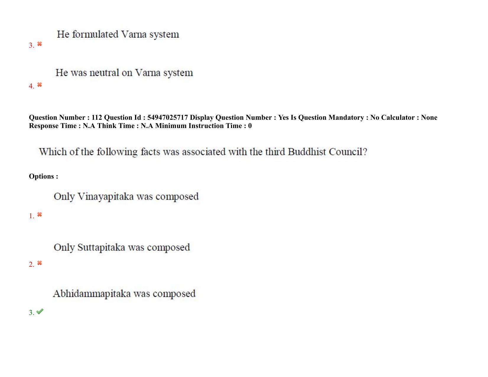 AP RCET 2022: Buddhist Studies - 18-10-2022 (Tuesday) Session-II: Question Paper With keys - Page 94