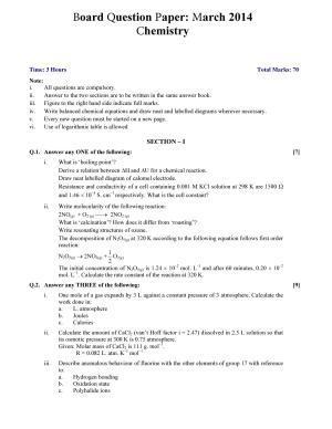 Maharashtra Board HSC Chemistry 2014 Question Paper