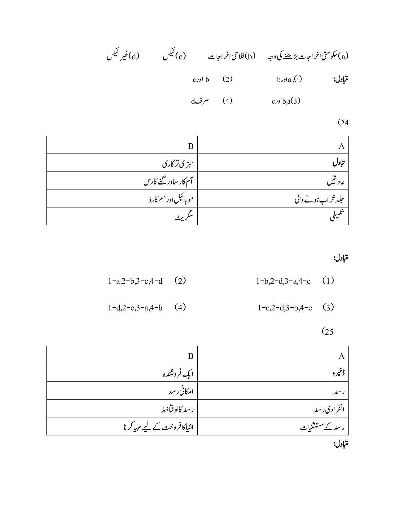 Maharashtra Board Class 12 Economics Sample Paper (Urdu Medium) - Page 17