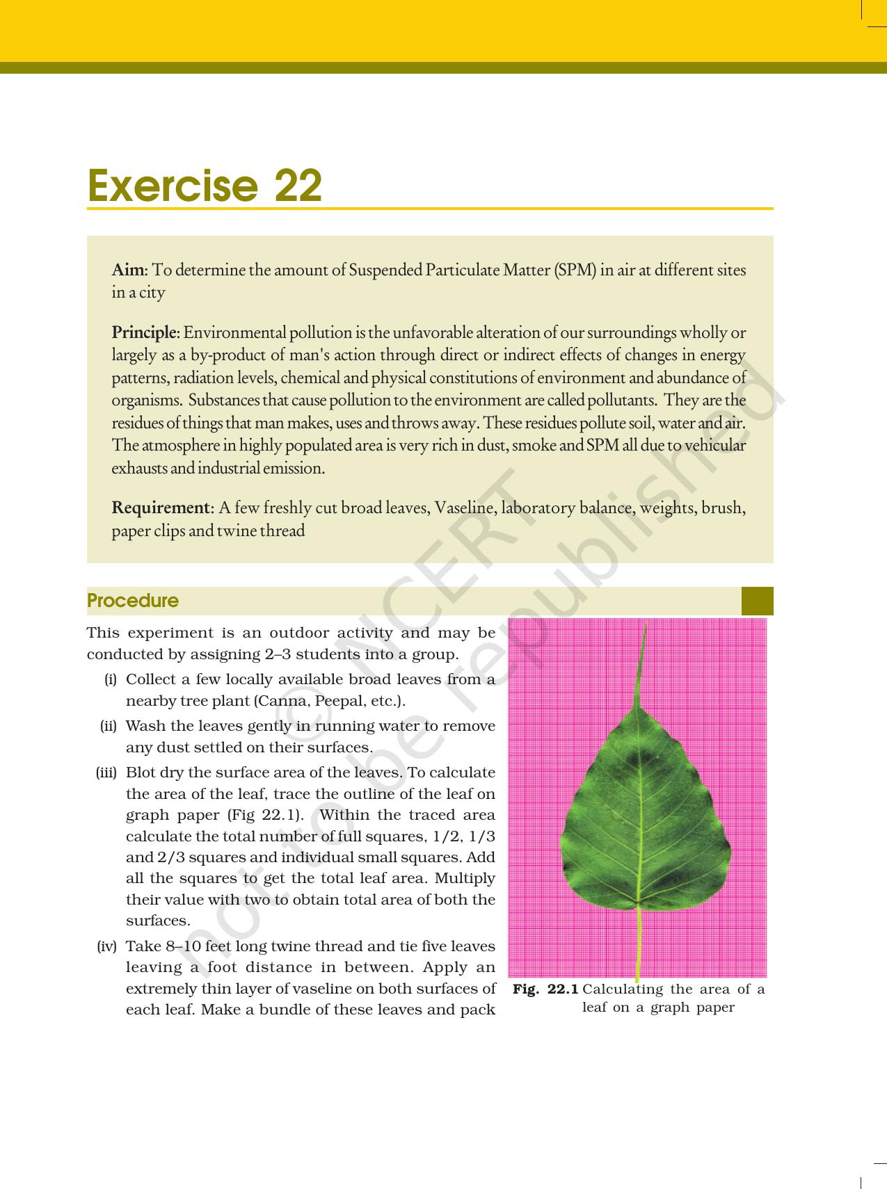 NCERT Laboratory Manuals for Class XII Biology - Exercise 22 to 24 - Page 1
