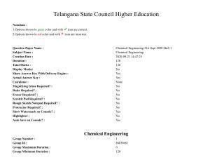 TS PGECET 2020: Chemical Engineering Question Papers