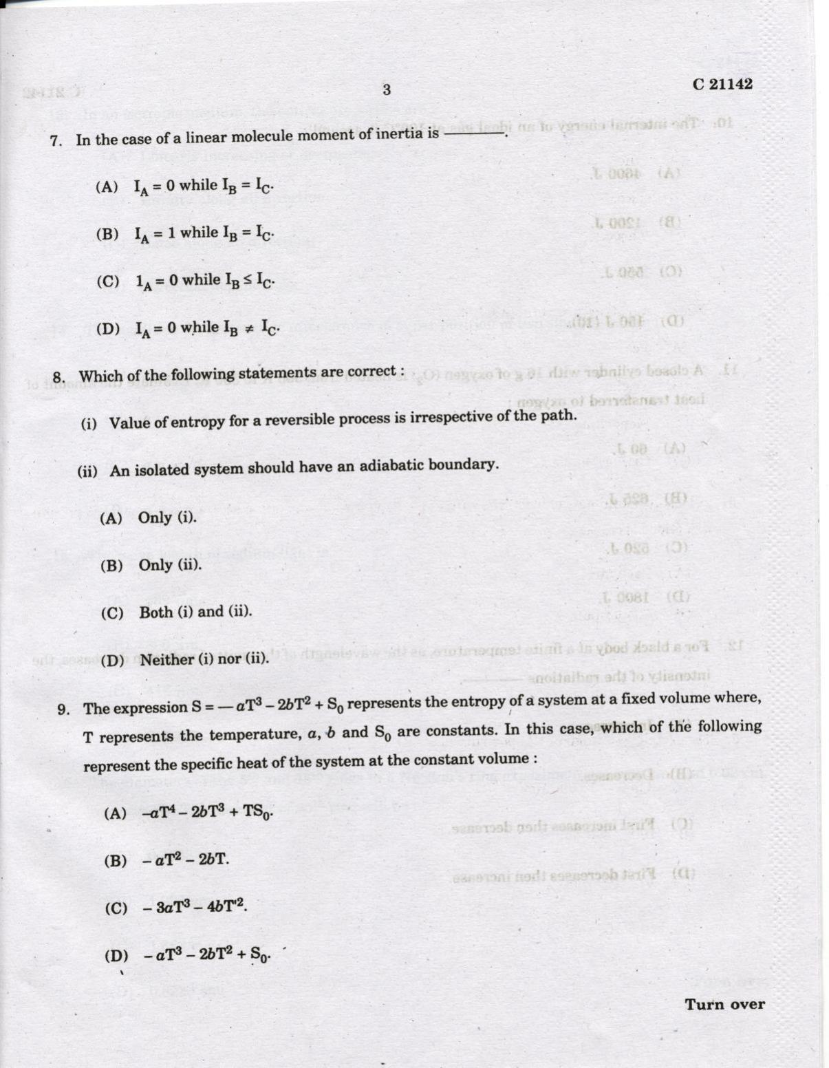 CUCAT 2022 M.Sc. Physics, M.Sc. Radiation Physics & M.Sc Physics (Nanoscience) Question Paper - Page 3