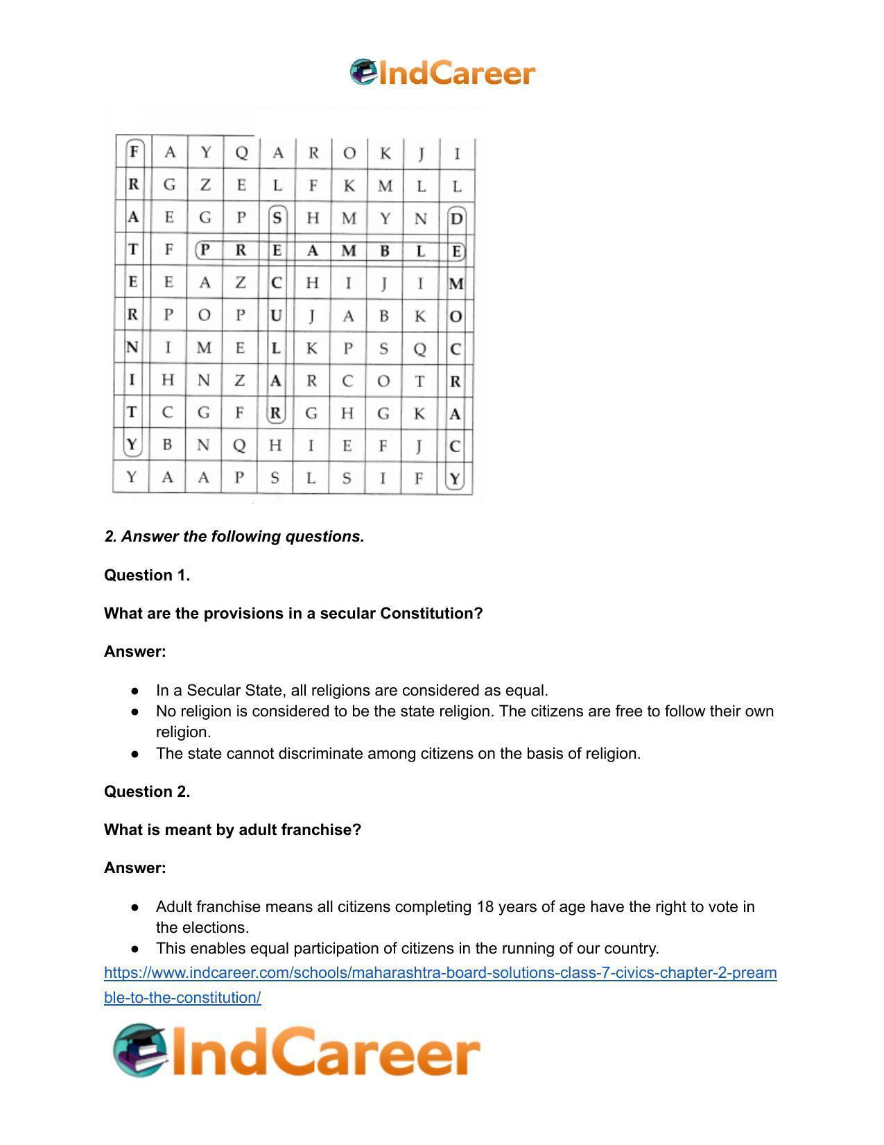 Maharashtra Board Solutions Class 7-Civics: Chapter 2- Preamble to the Constitution - Page 4