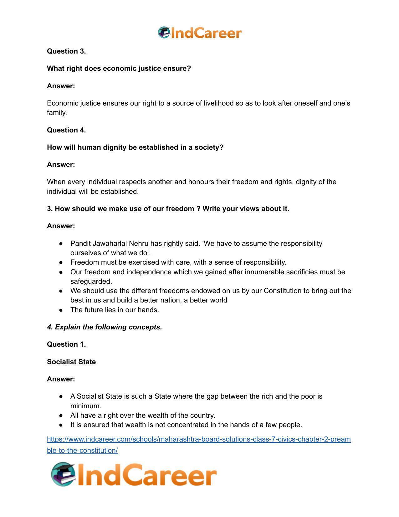 Maharashtra Board Solutions Class 7-Civics: Chapter 2- Preamble to the Constitution - Page 5