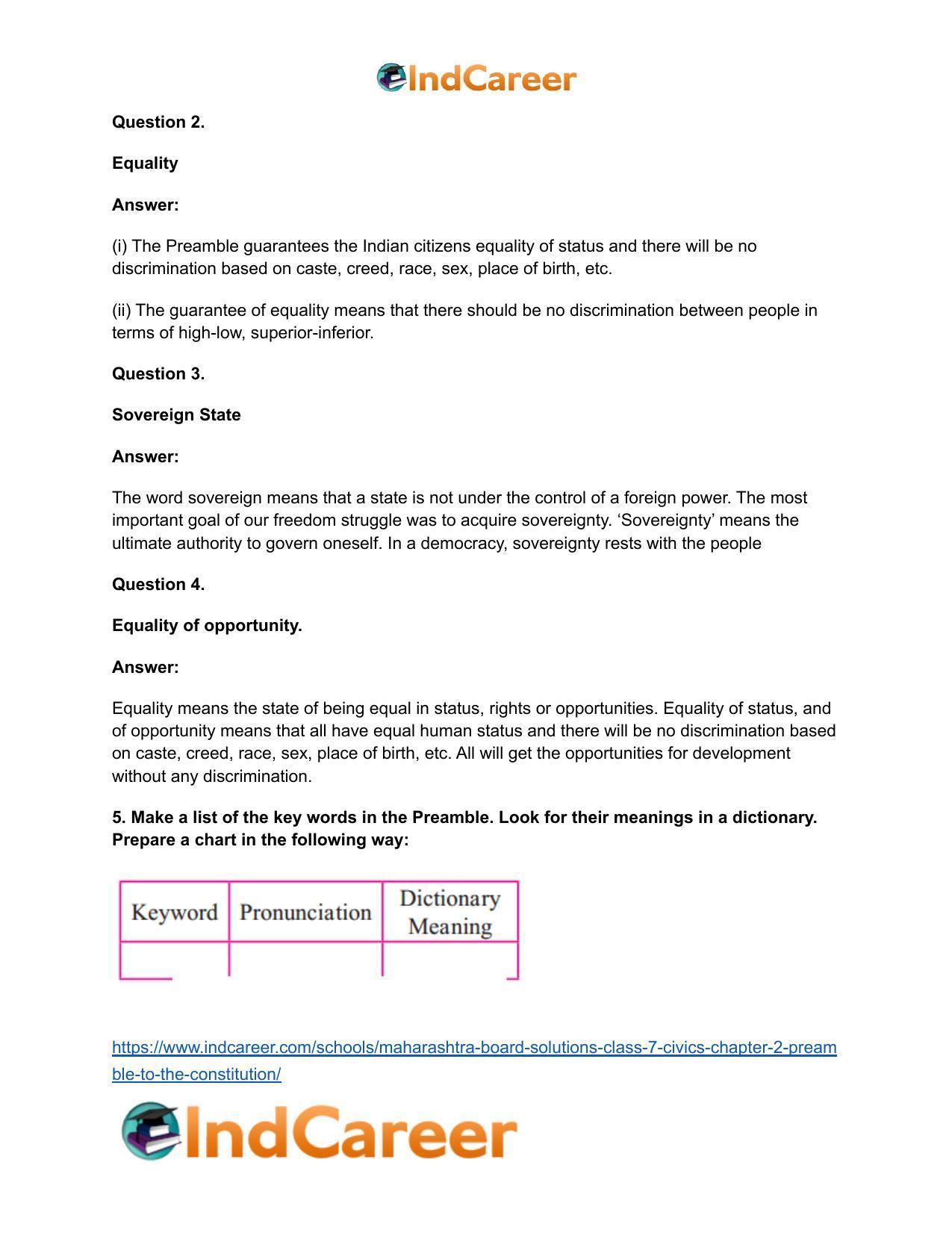 Maharashtra Board Solutions Class 7-Civics: Chapter 2- Preamble to the Constitution - Page 6