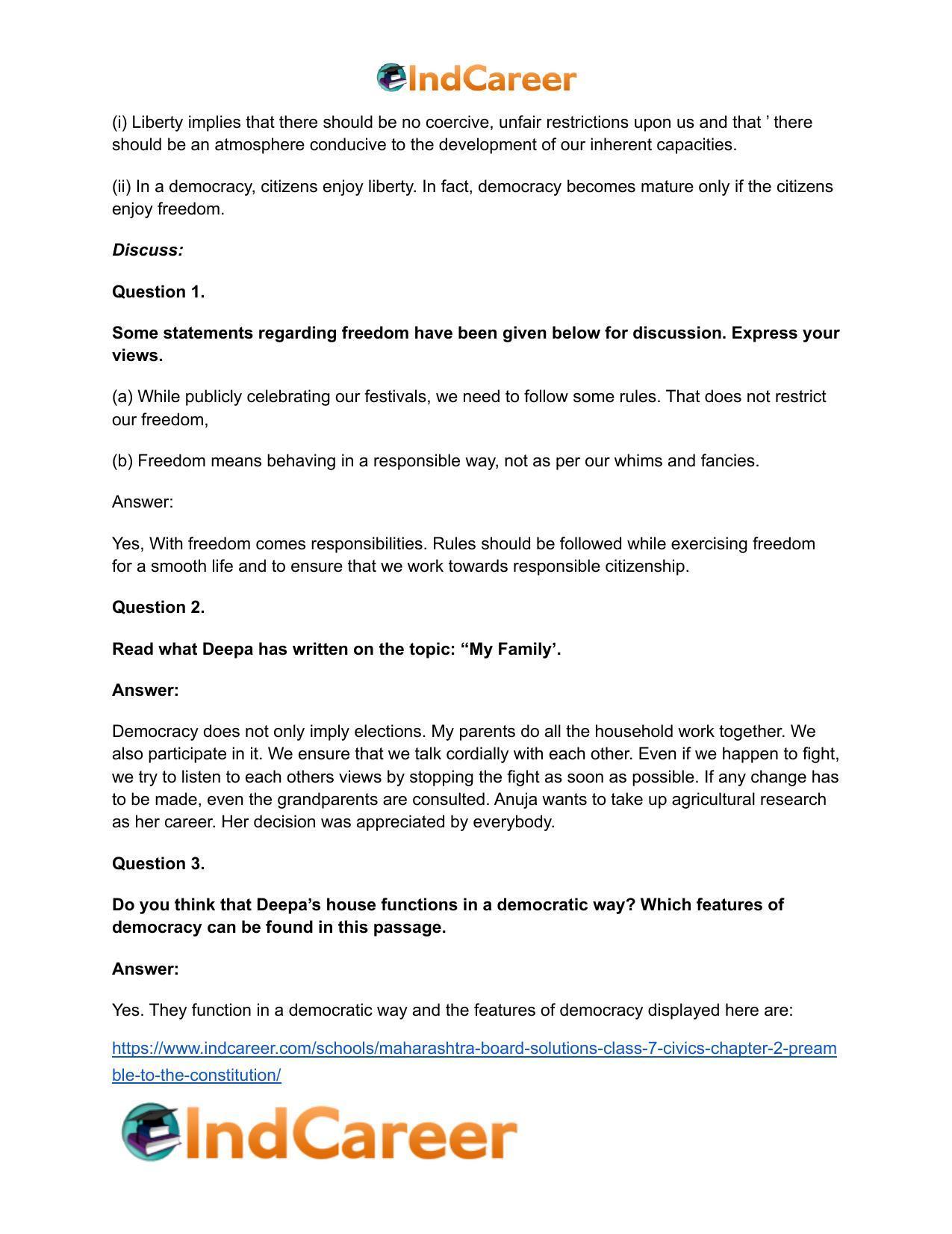 Maharashtra Board Solutions Class 7-Civics: Chapter 2- Preamble to the Constitution - Page 8