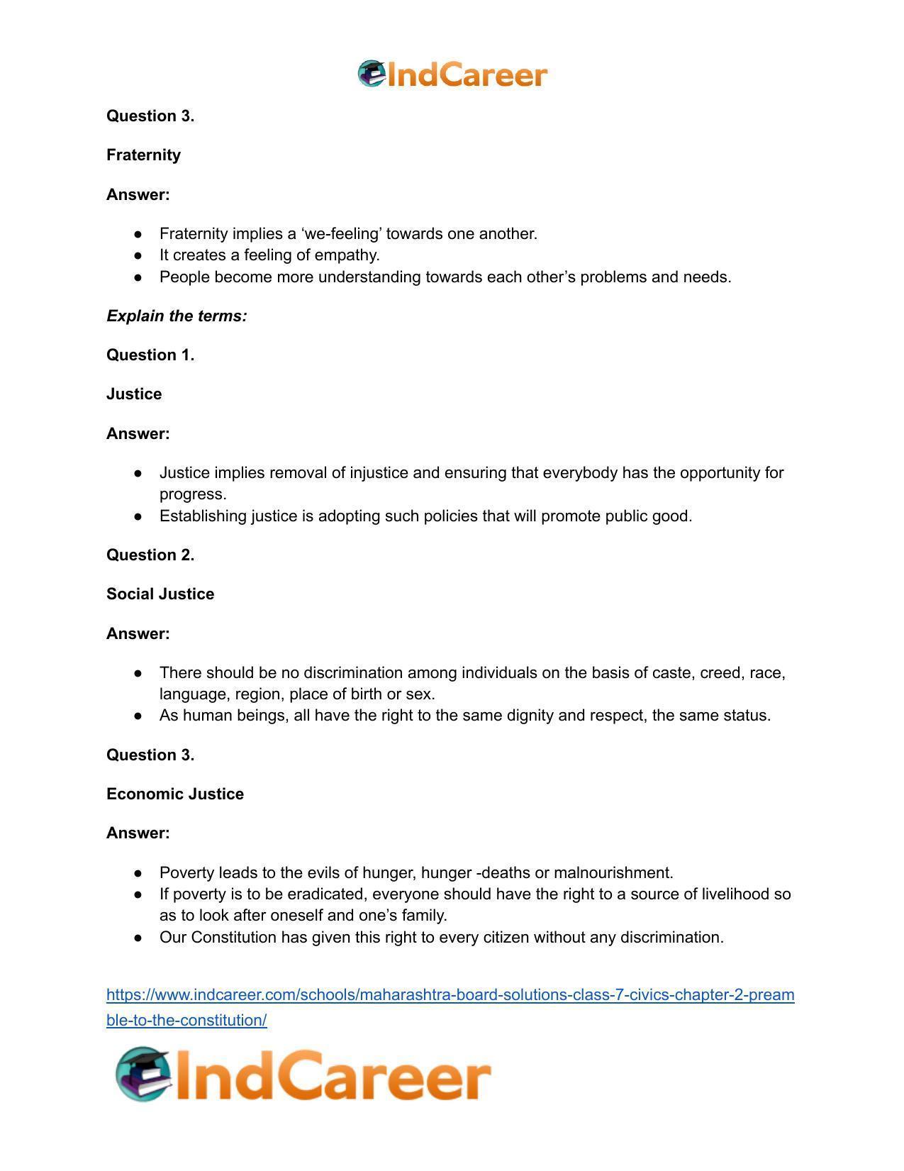 Maharashtra Board Solutions Class 7-Civics: Chapter 2- Preamble to the Constitution - Page 19