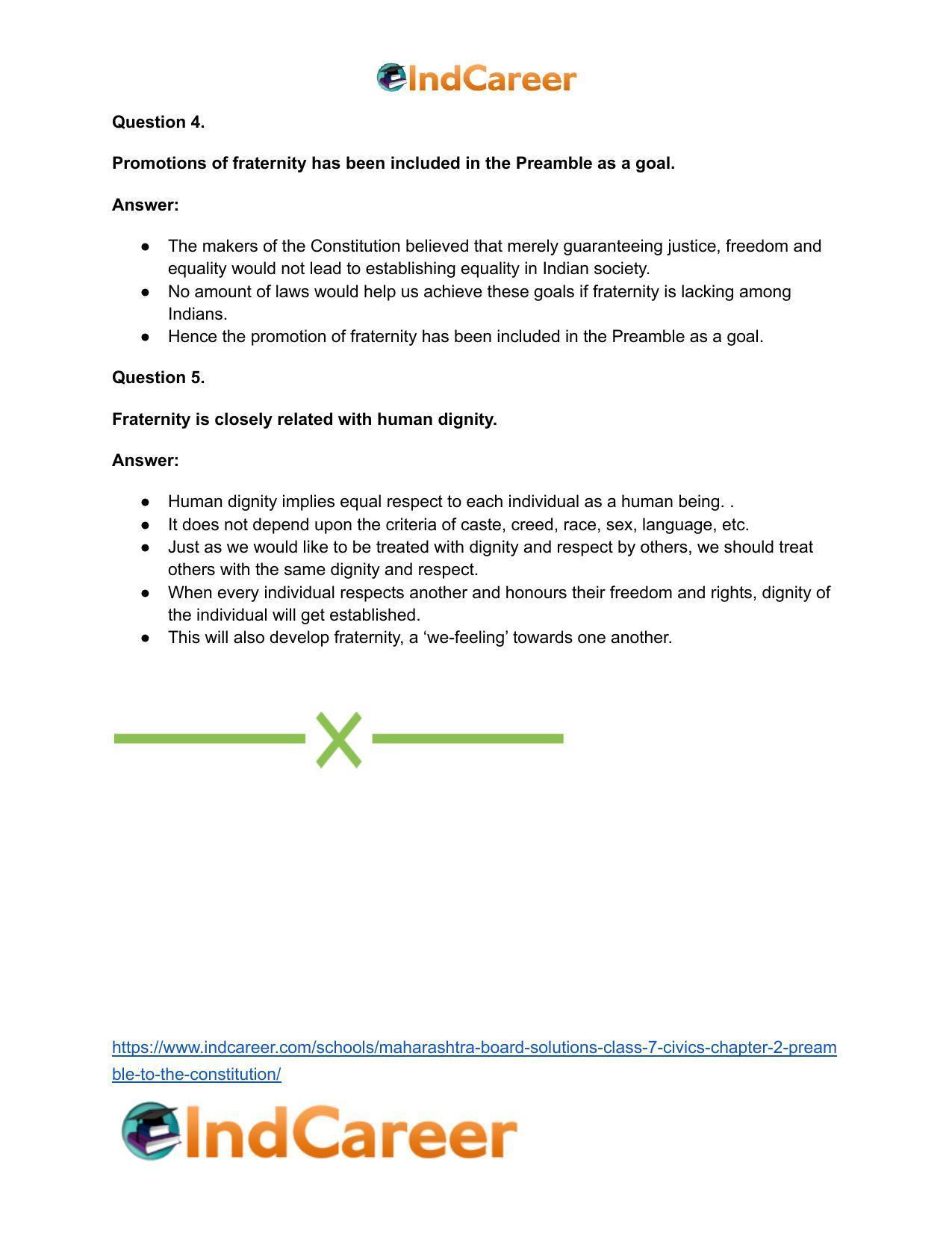 Maharashtra Board Solutions Class 7-Civics: Chapter 2- Preamble to the Constitution - Page 21