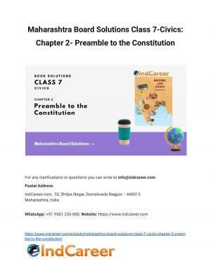 Maharashtra Board Solutions Class 7-Civics: Chapter 2- Preamble to the Constitution