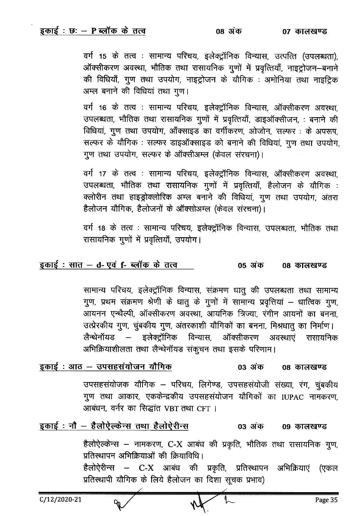 CGBSE Class 12th Syllabus 2021-2022 - Chemistry - Page 3